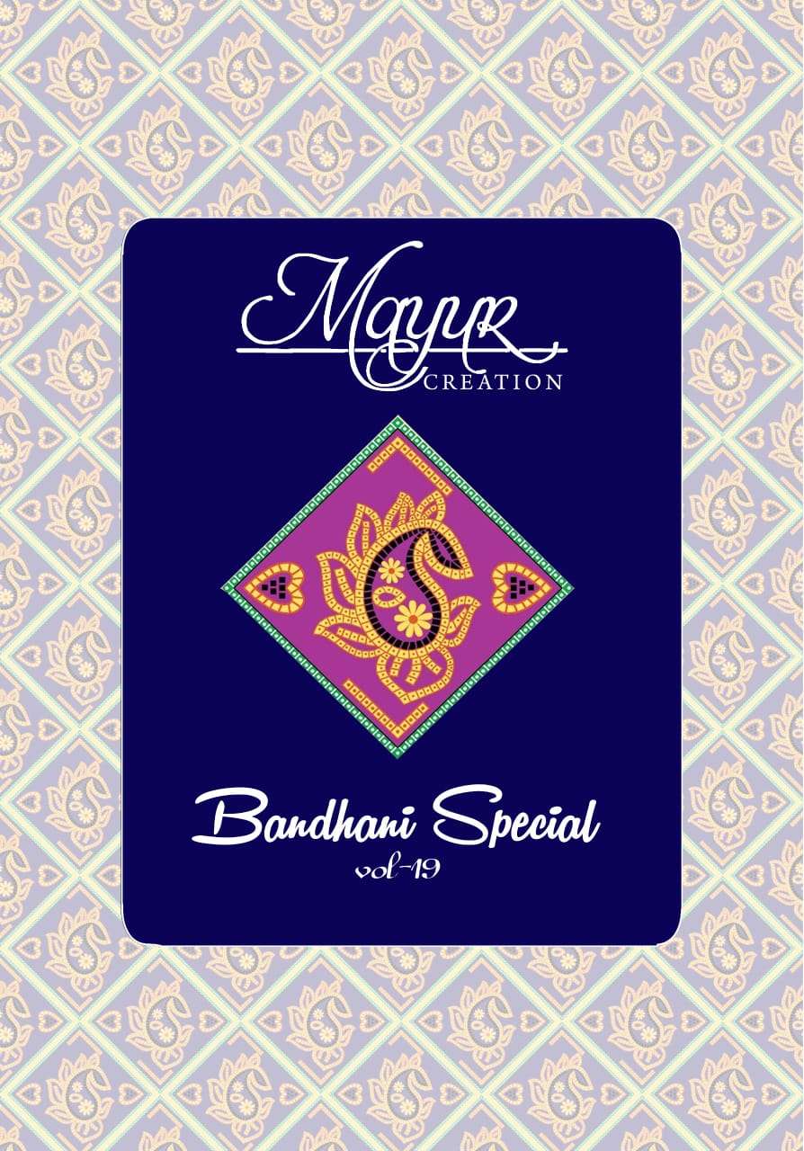 mayur bandhani special vol 19 19001-19010 series designer patiyala cotton unstich suits collection surat  