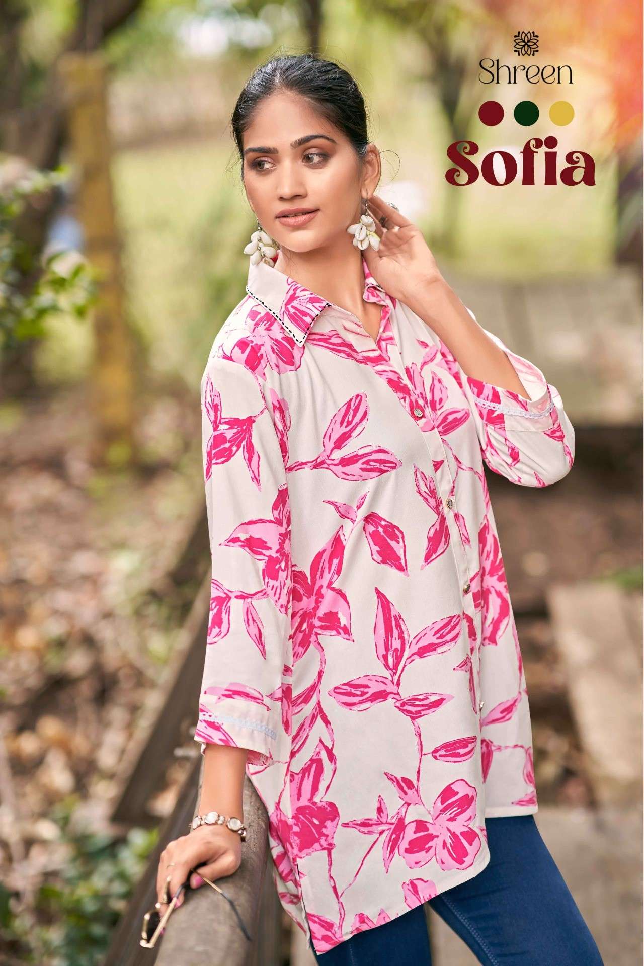 sofia by shreen 1001-1006 series trendy western rayon prints tunic catalogue manufacturer surat gujarat 