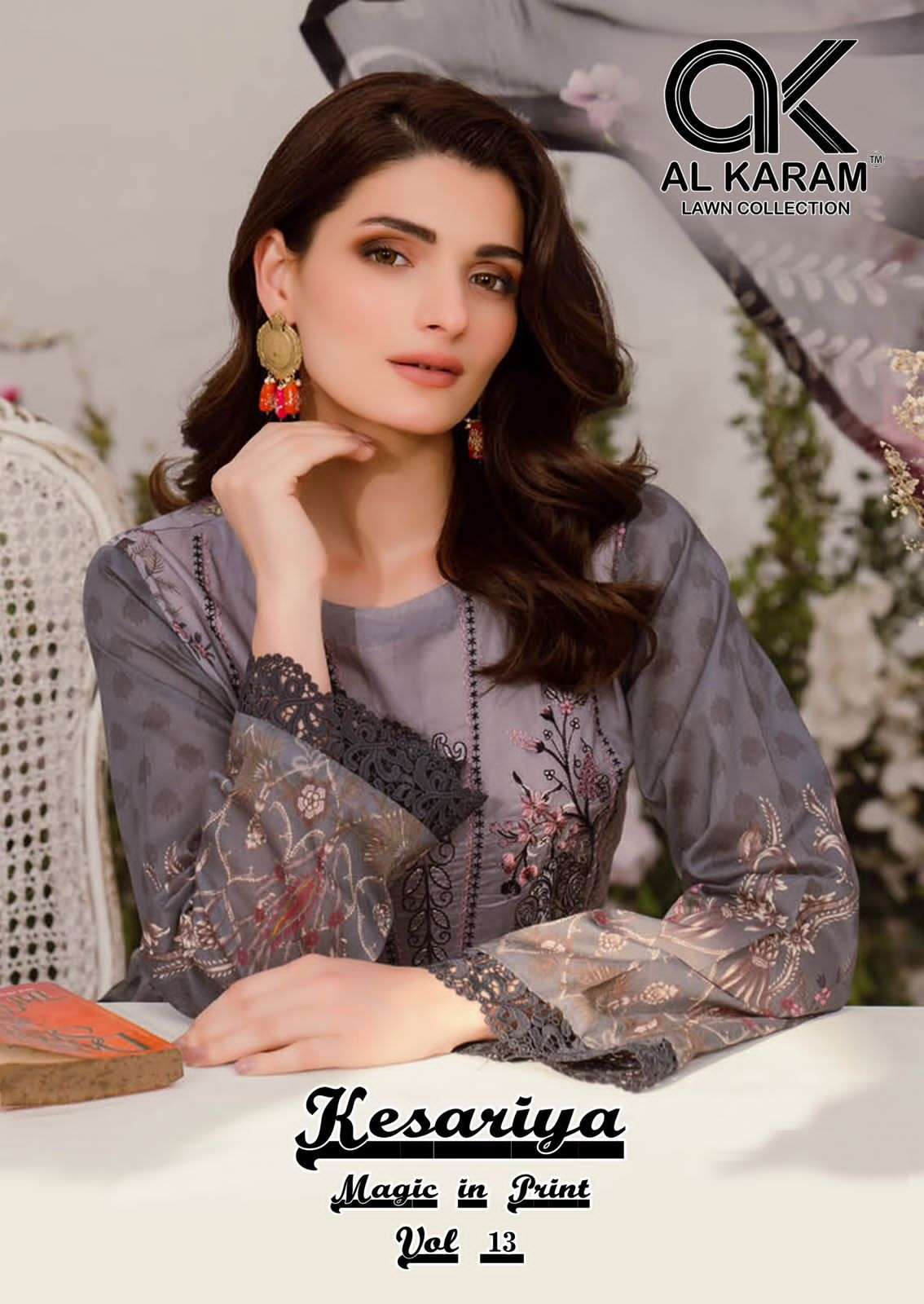 kesariya vol-13 by al karam 13001-13006 series pure cambric cotton salwar kameez catalogue dealer surat gujarat 