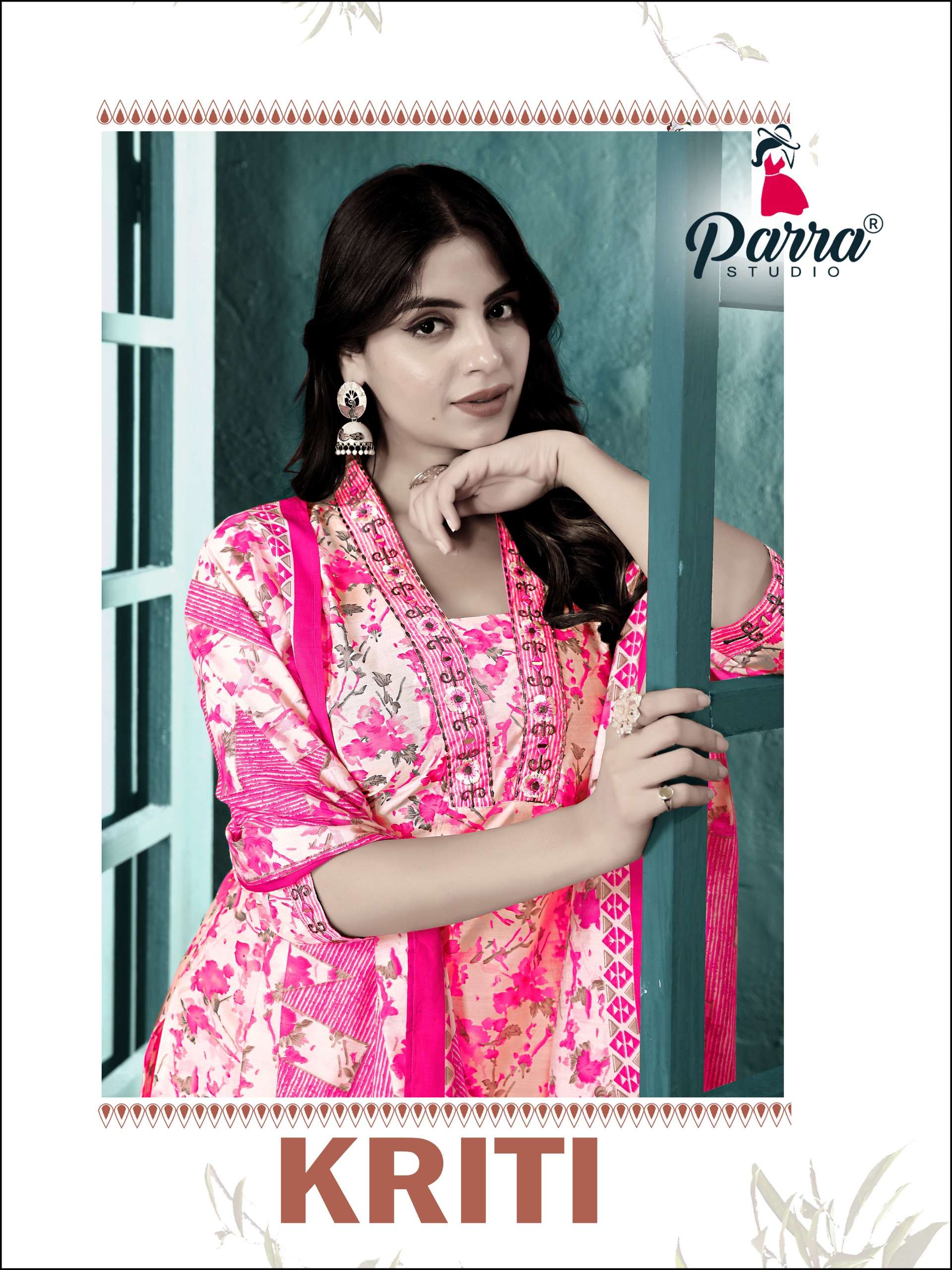 parra studio kriti 1001-1007 designer chanderi printed hand work ready made salwar kameez online best price at surat 