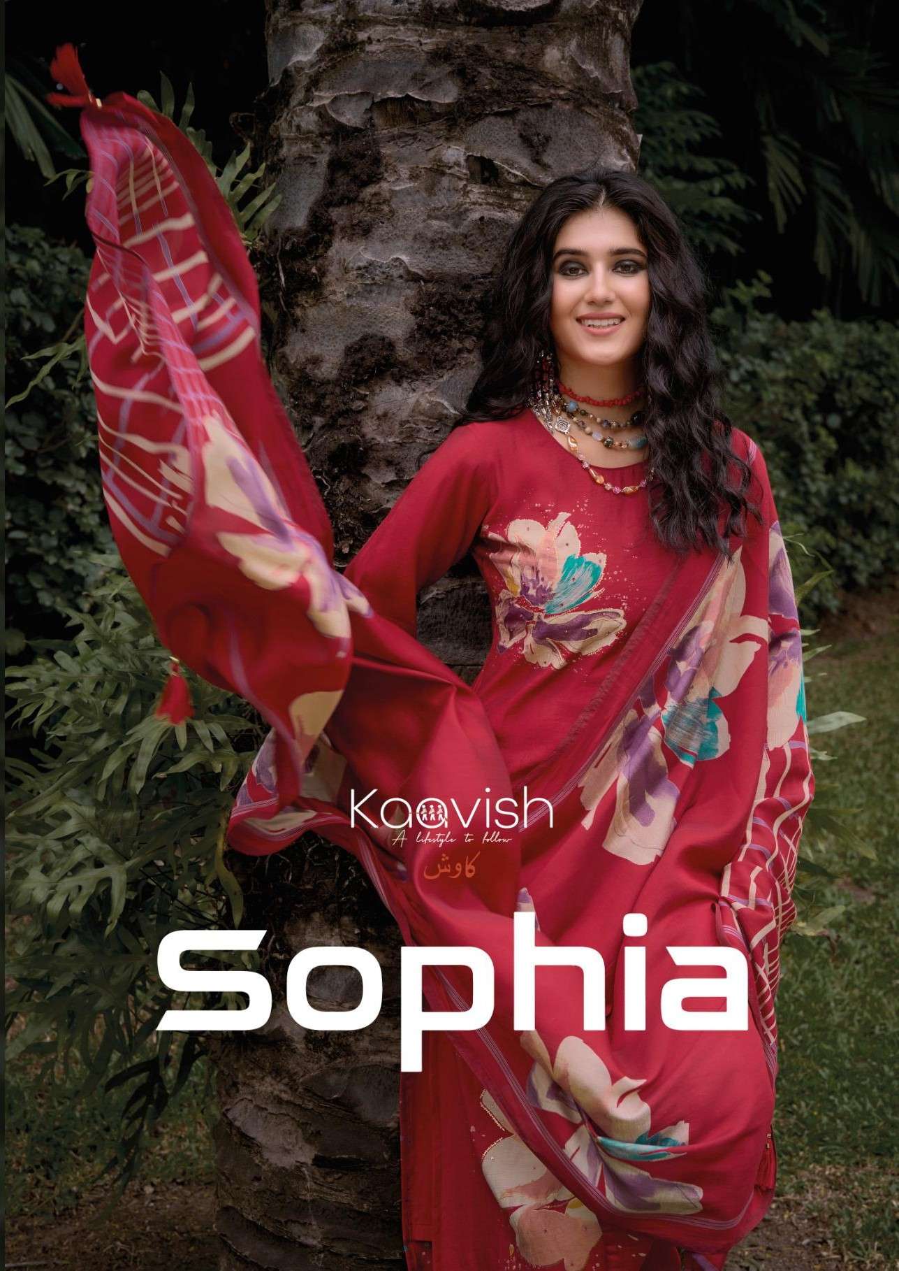 sophia by kaavish fashion 1001-1004 series pure viscose muslin print with fancy work suits catalogue surat gujarat 