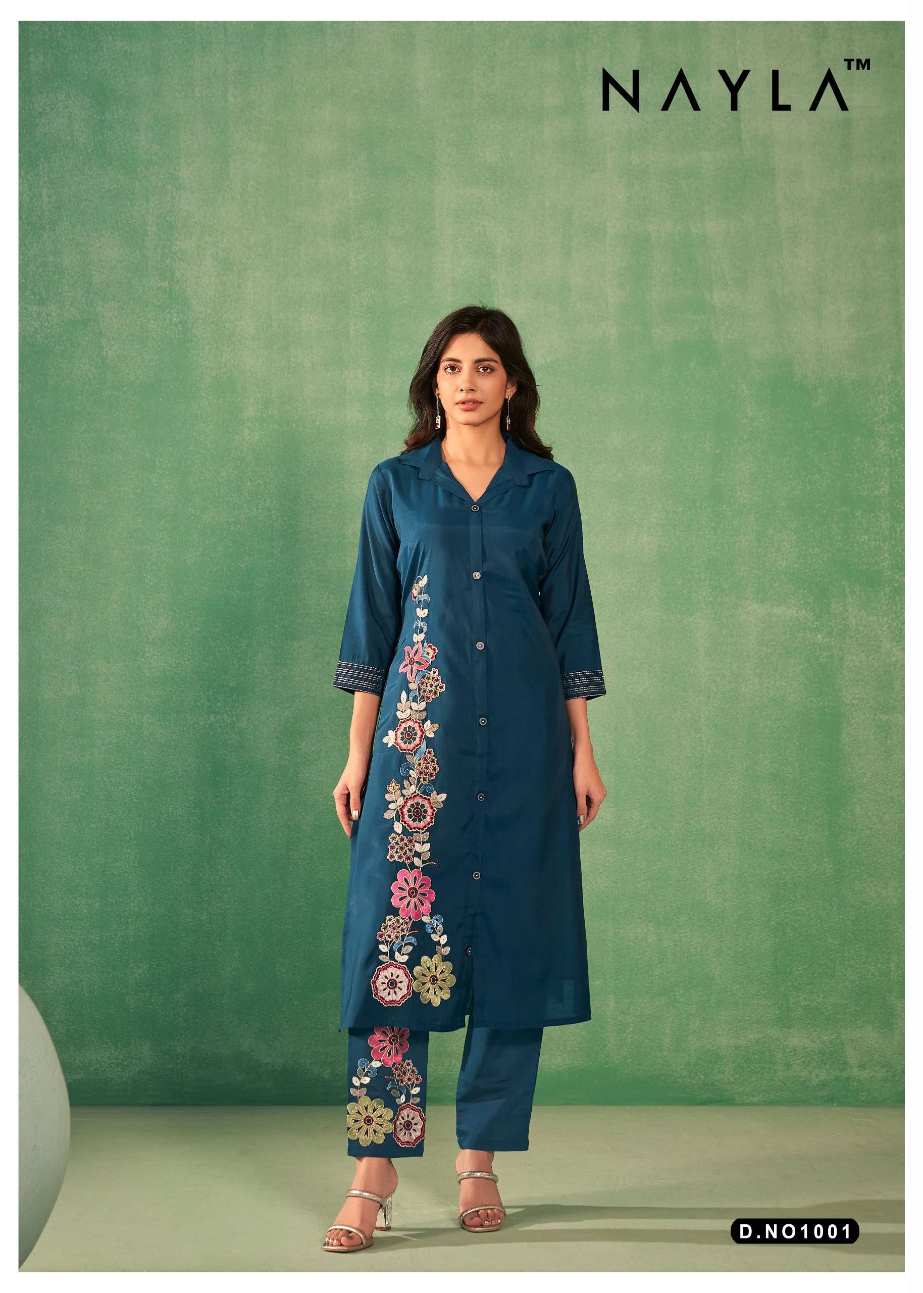 aaisha 1001 design by nayla  viscose silk kurti pant with dupatta set online best rate surat gujarat 