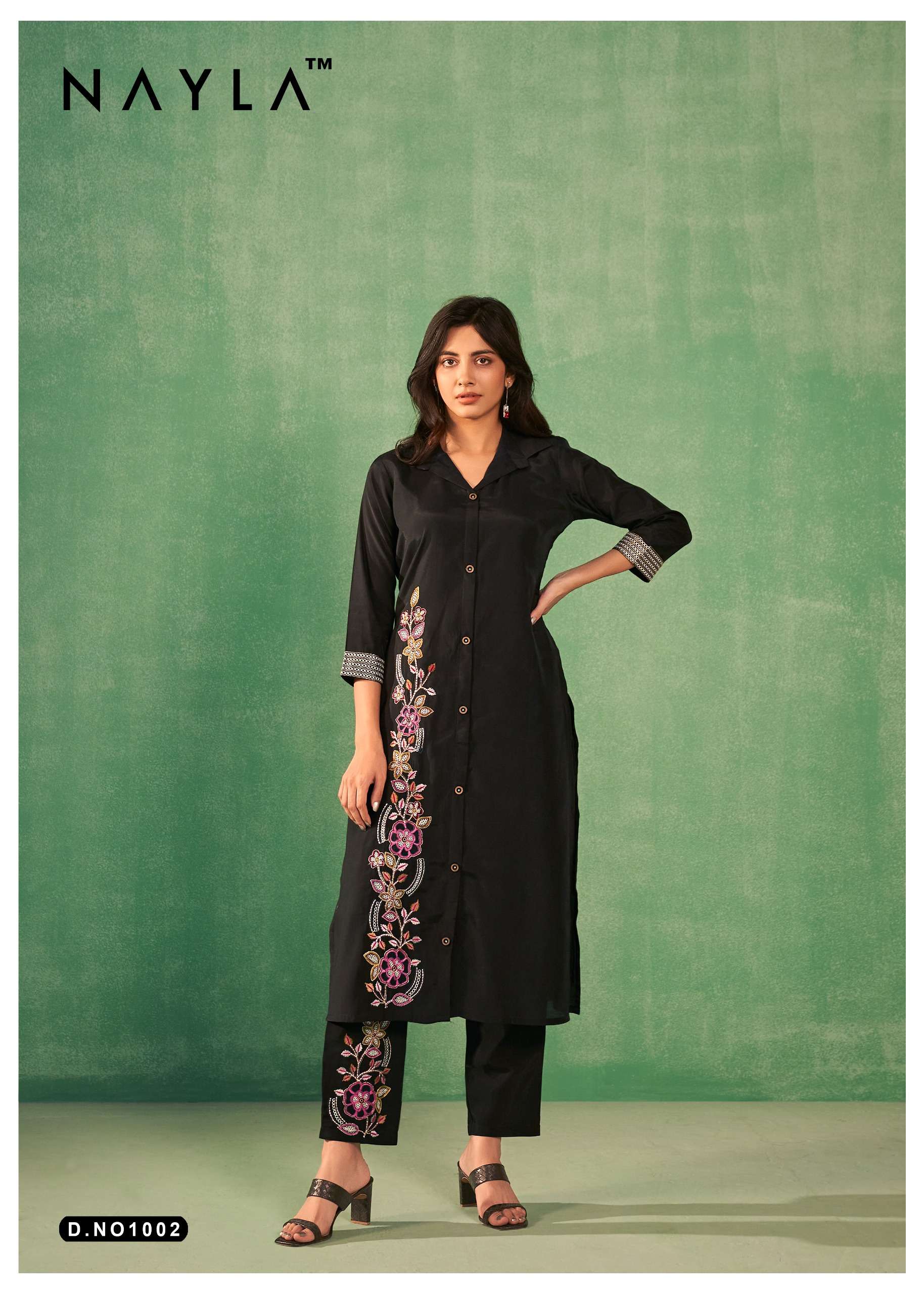 aaisha 1002 design by nayla fancy work designer top bottom with dupatta set latest design 2024