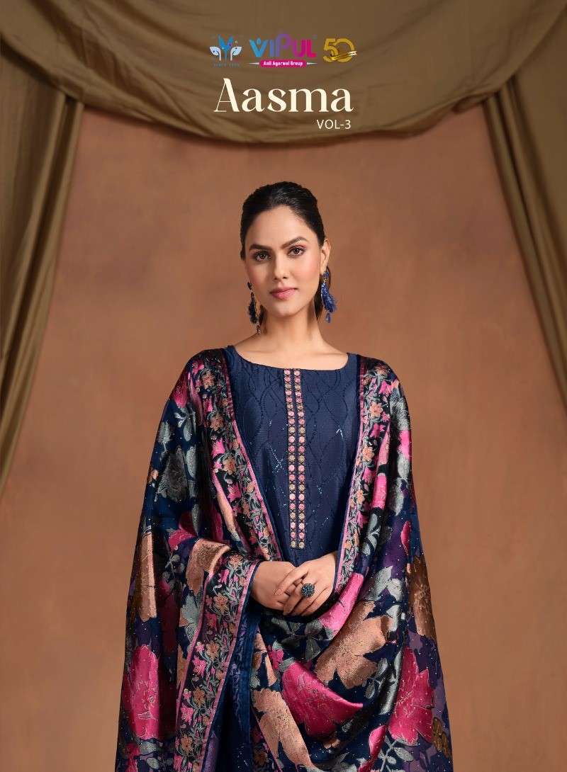 aasma vol-3 by vipul fashion 6001-6006 indian designer salwar kameez wholesale market surat 