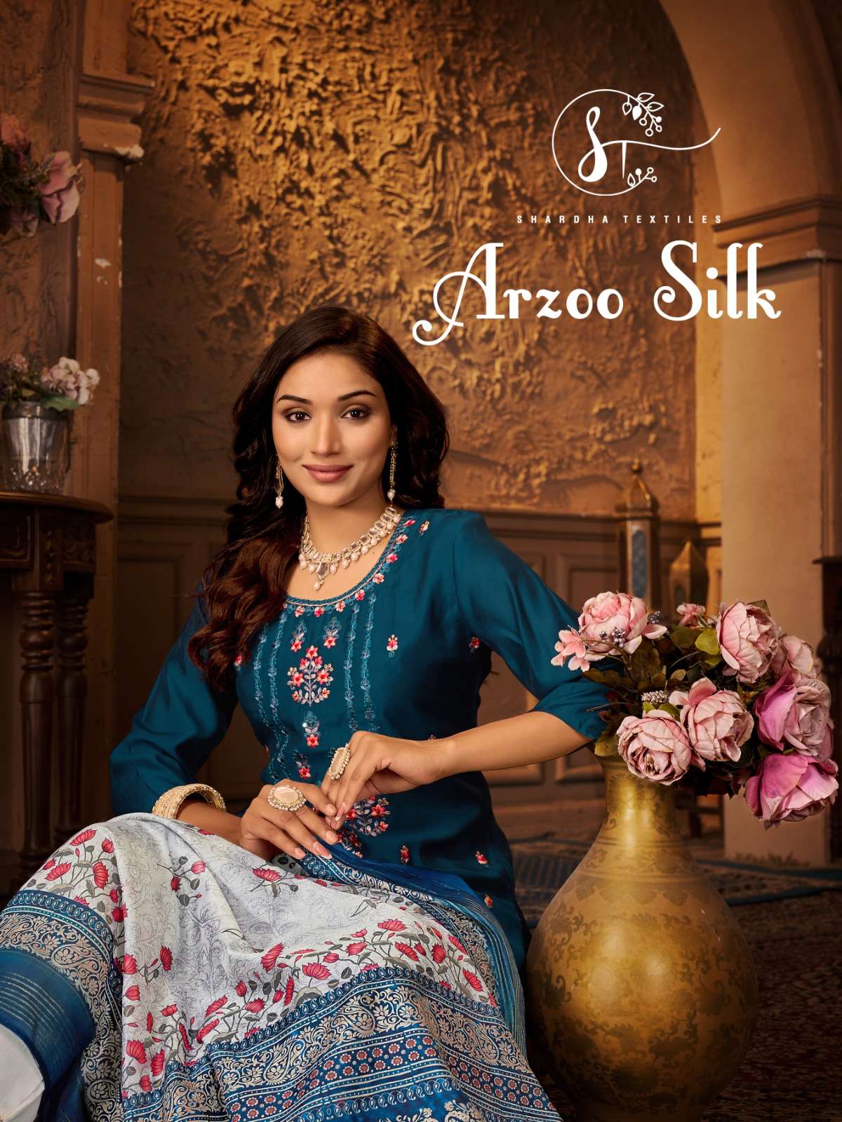 arzoo silk by shardha textiles 1001-1006 series fancy designer readymade salwar suits festive wear collection surat