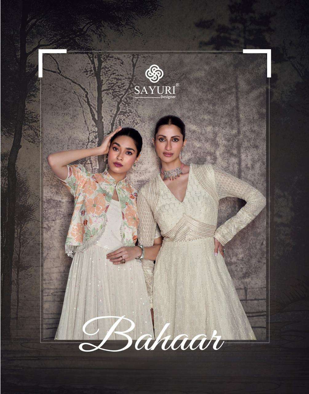 bahaar by sayuri designer 5606-5608 series real georgette fancy party wear gown dress online surat  