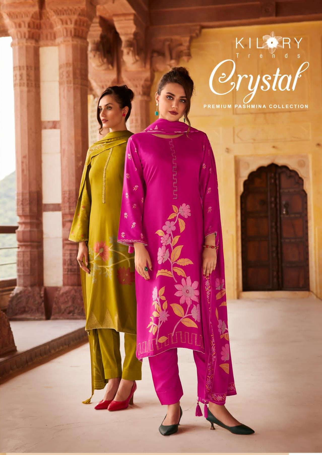 crystal by kilory trends 1001-1010 series unstich designer pure viscose pashmina suits online best price surat 