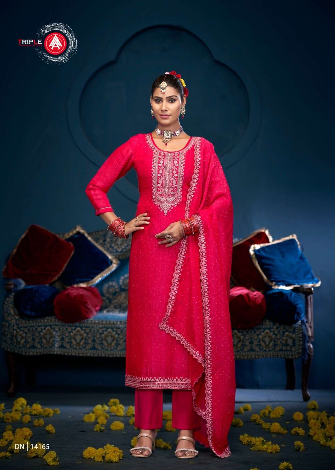 gulabi by triple aaa 14161-14166 series indian designer salwar kameez festive collection surat gujarat 