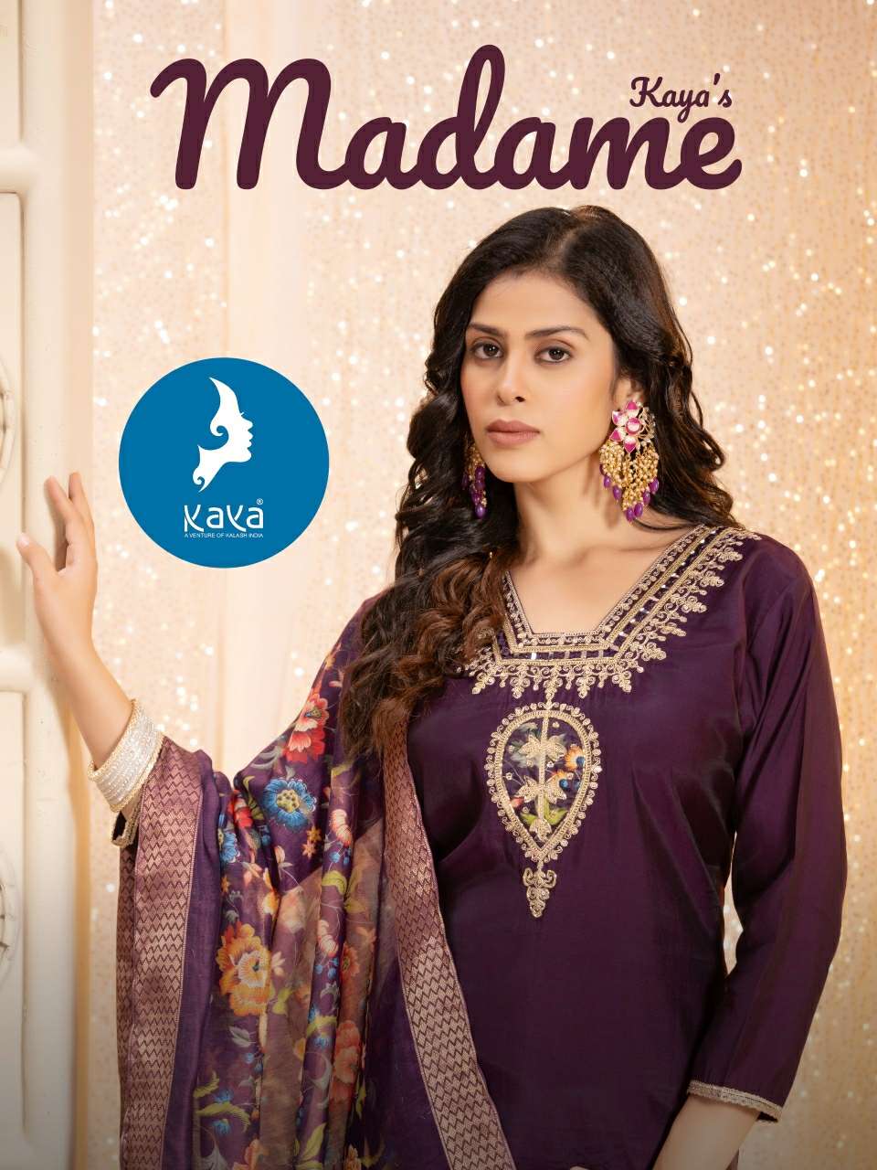 madame by kaya straight cut designer roman silk party wear kurtis online dealer surat gujarat 