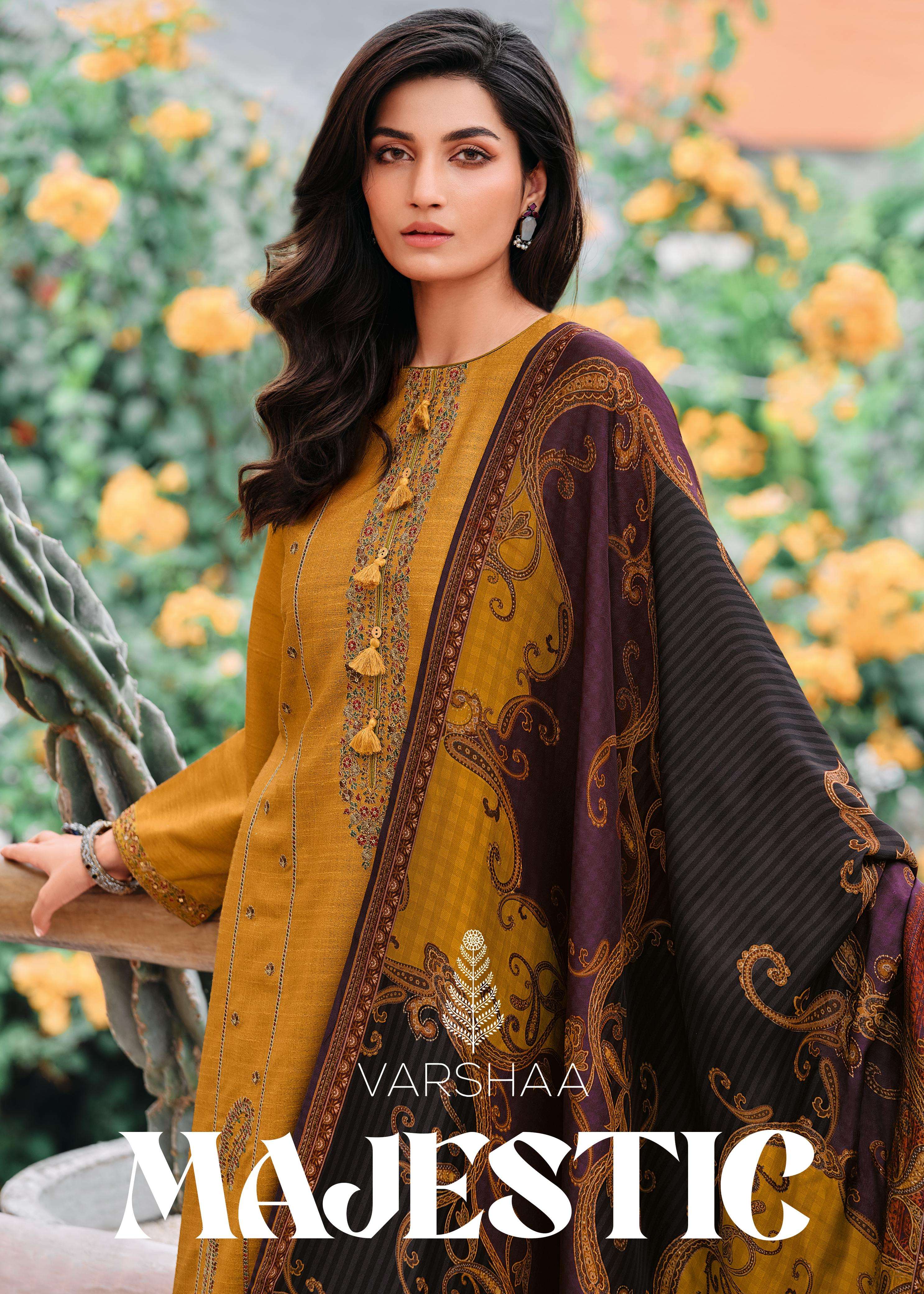 majestic by varsha fashion khadi stylish designer indian suits catalogue wholesale price surat gujarat