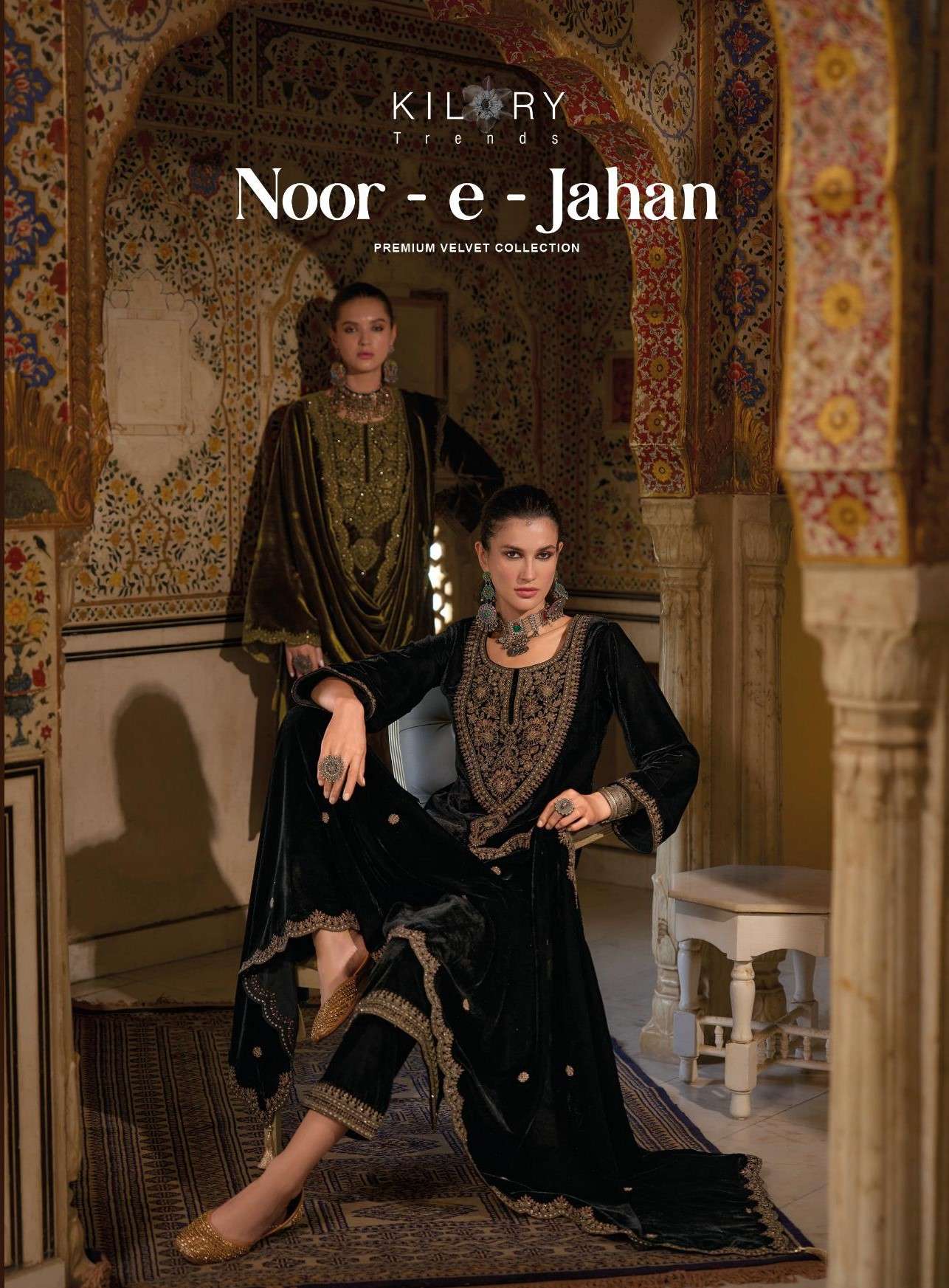 noor e jahan by kilory trends 1111-1116 series embroidery work velvet salwar kameez party wear collection surat 