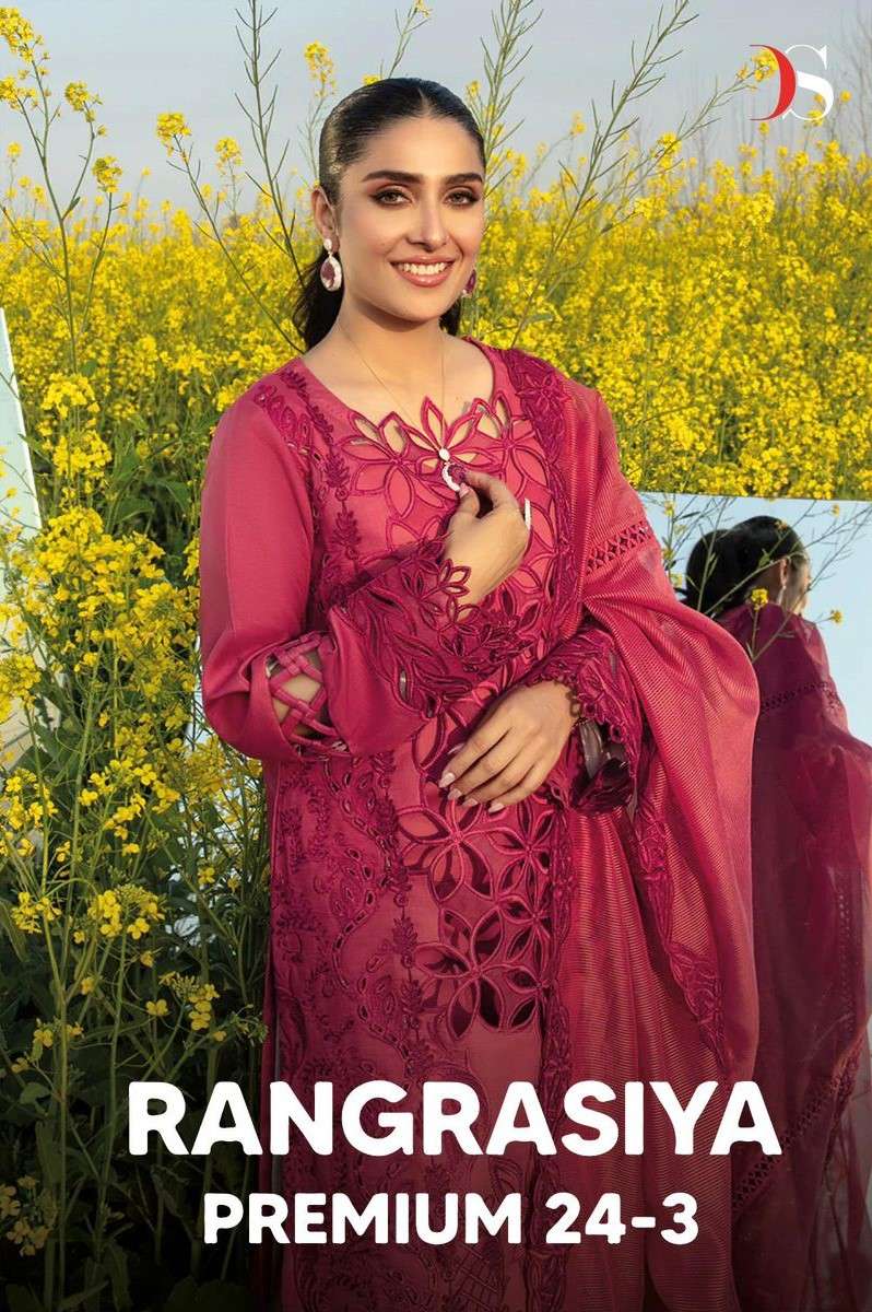 rangrasiya premium 24 vol-3 7071-7074 series unstich designer pure cotton dress material pakistani collection dealer surat gujarat 