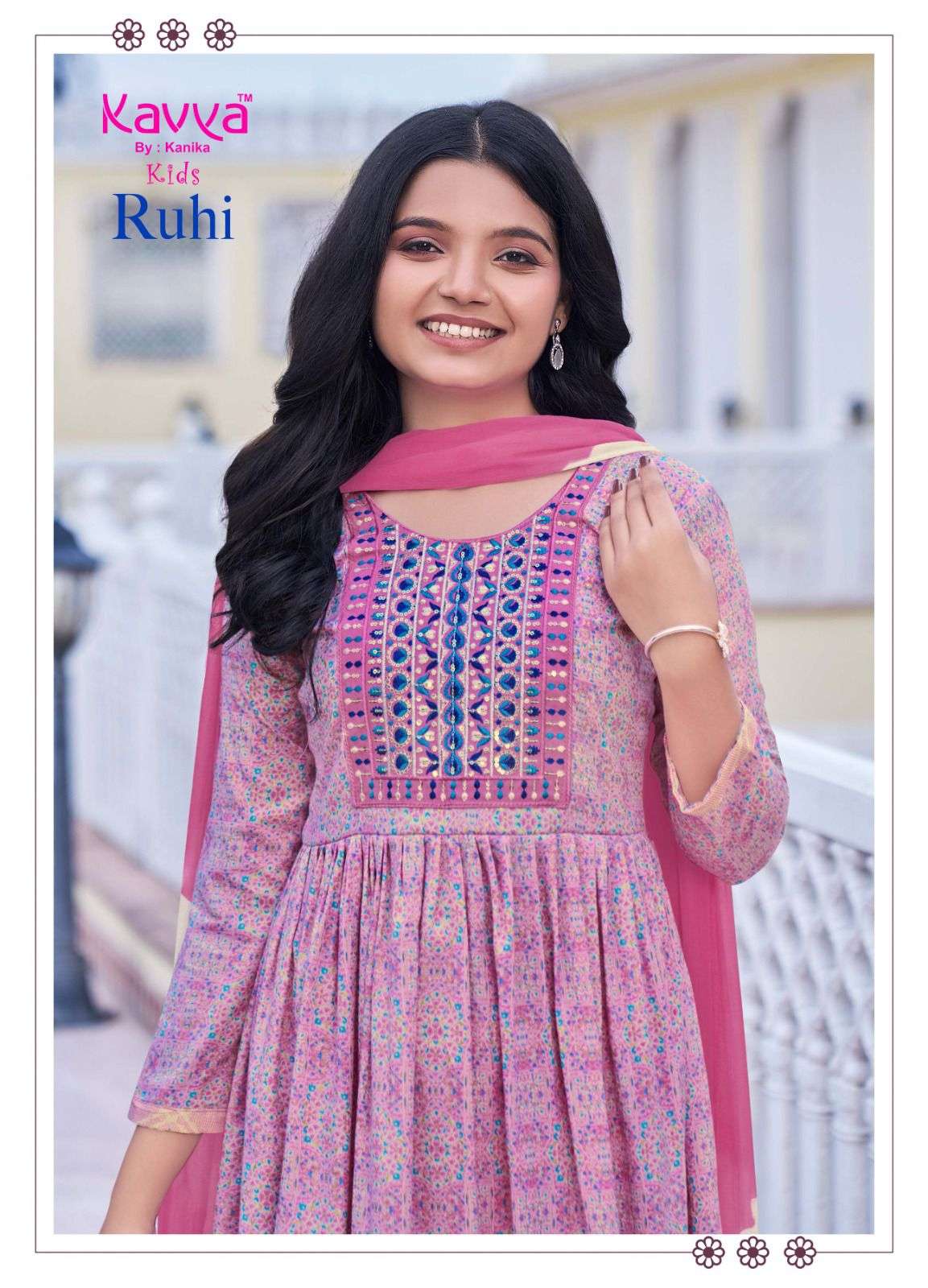 ruhi vol-3 by kavya 301-310 series umbrella cut designer readymade kids wear salwar suits catalogue surat 