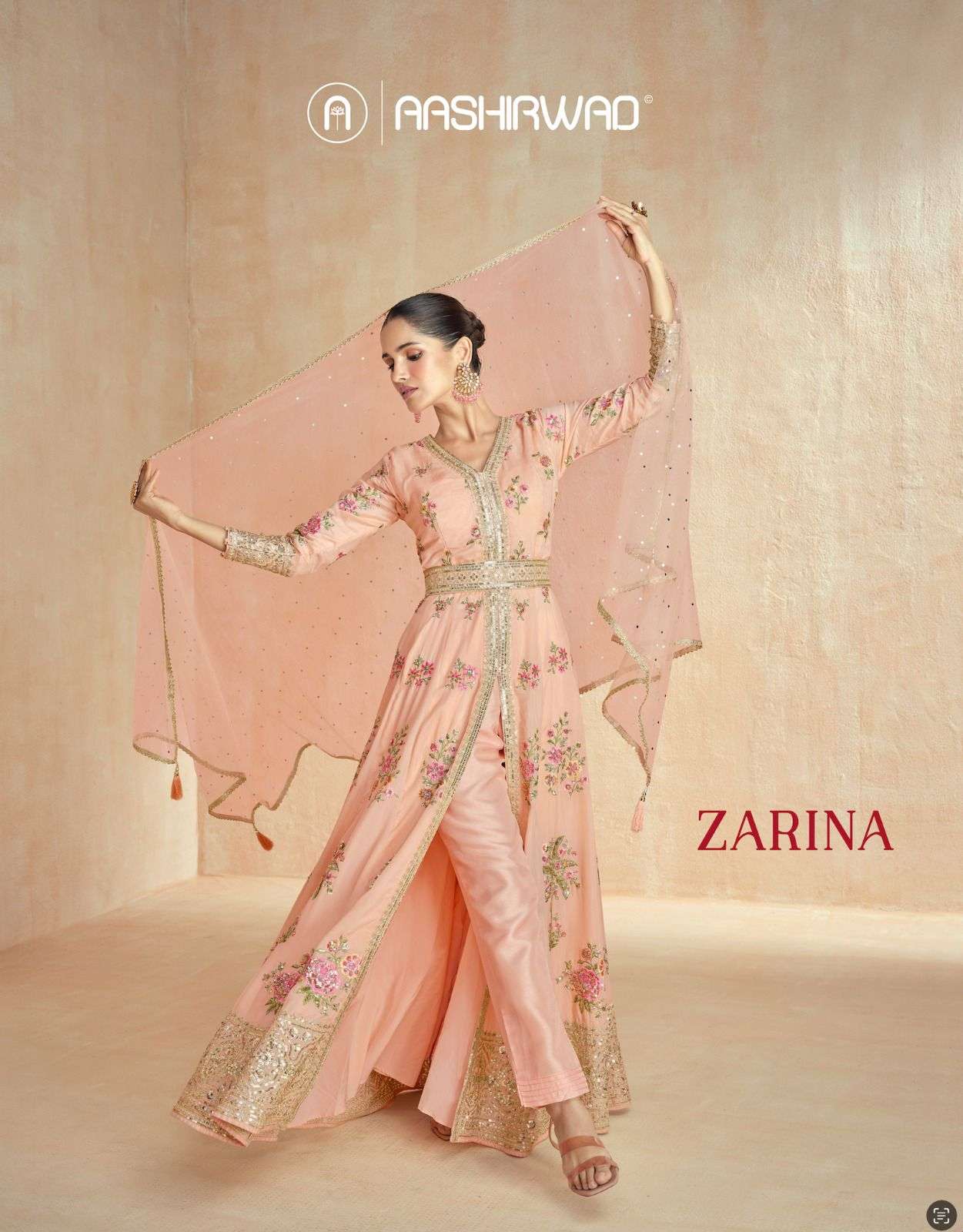 zarina by aashirwad creation 10061-10063 series indian designer party wear dress catalogue wholesaler surat 