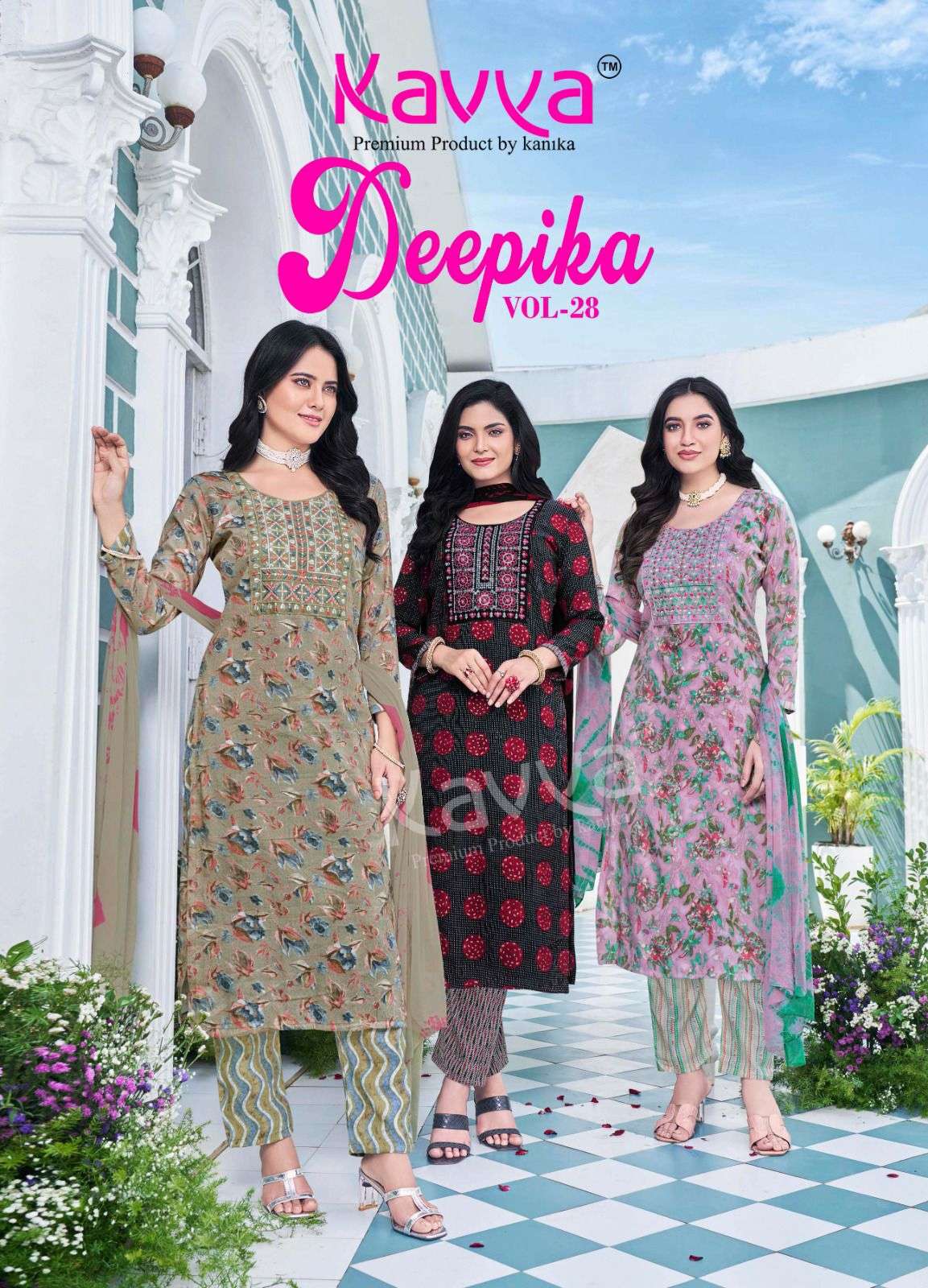 deepika vol-29 by kavya 28001-28010 series capsule top bottom with dupatta set wholesale price surat