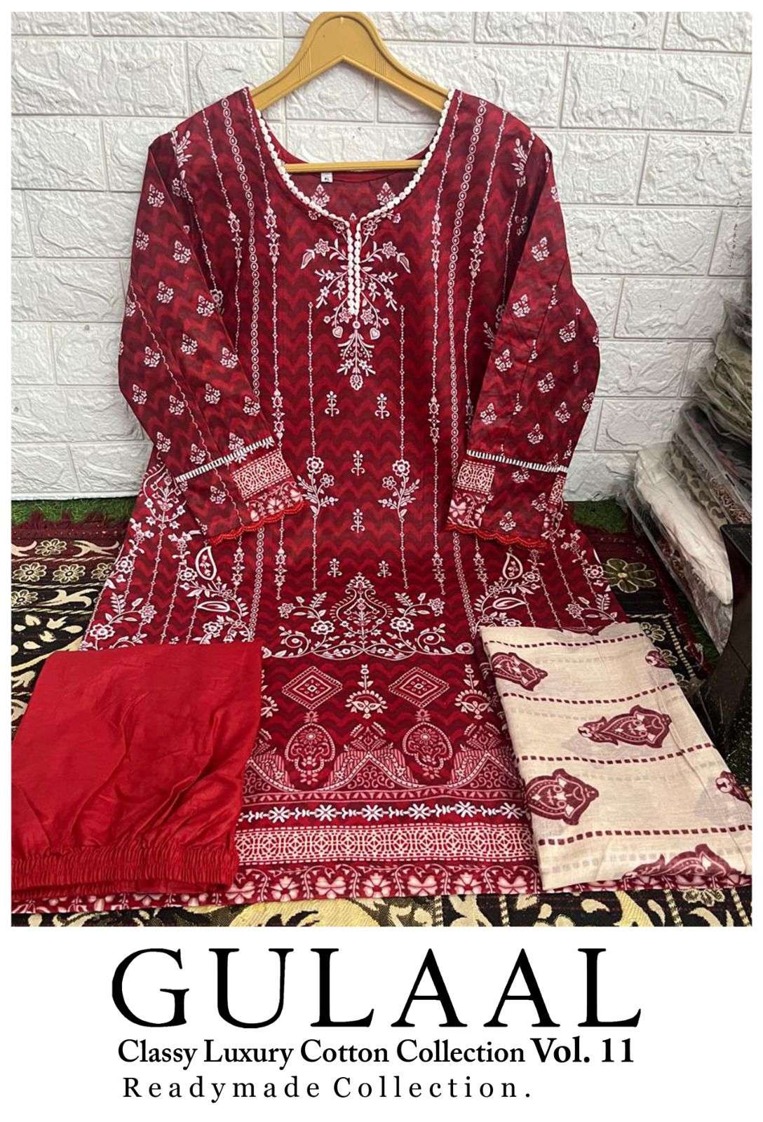 gulaal vol-11 by gulaal readymade designer cotton suits online wholesale dealer surat 