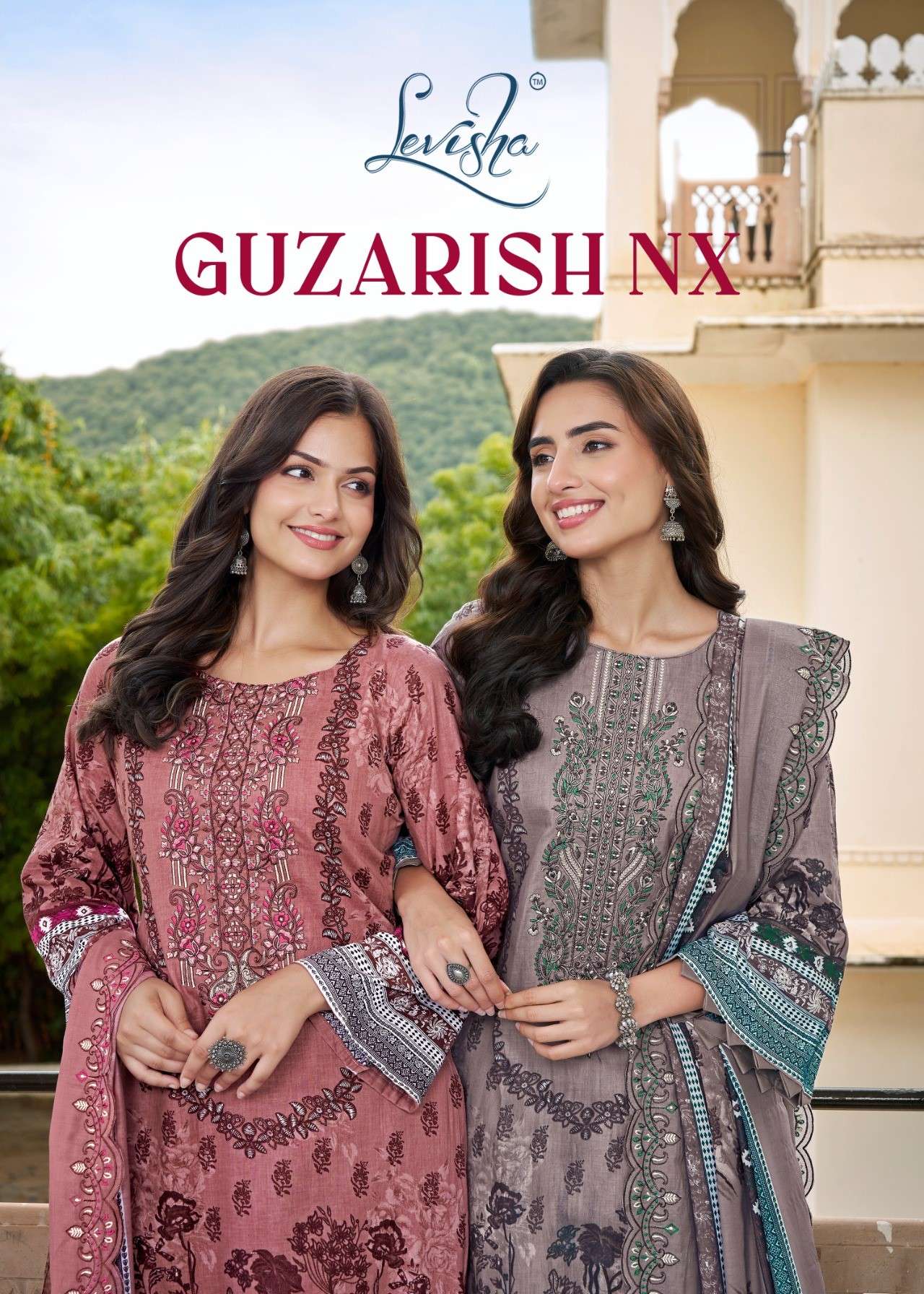 guzarish nx by levisha 1013-1018 series exclusive designer cambric lawn cotton salwar suits material latest catalogue design 2024