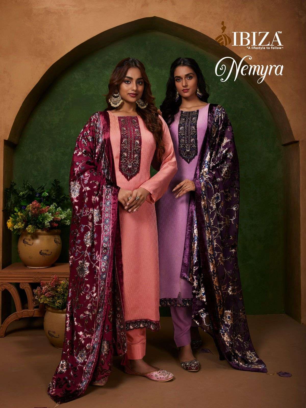 nemyra by ibiza 15720 15723 series fancy work dress material catalogue online shopping surat gujarat
