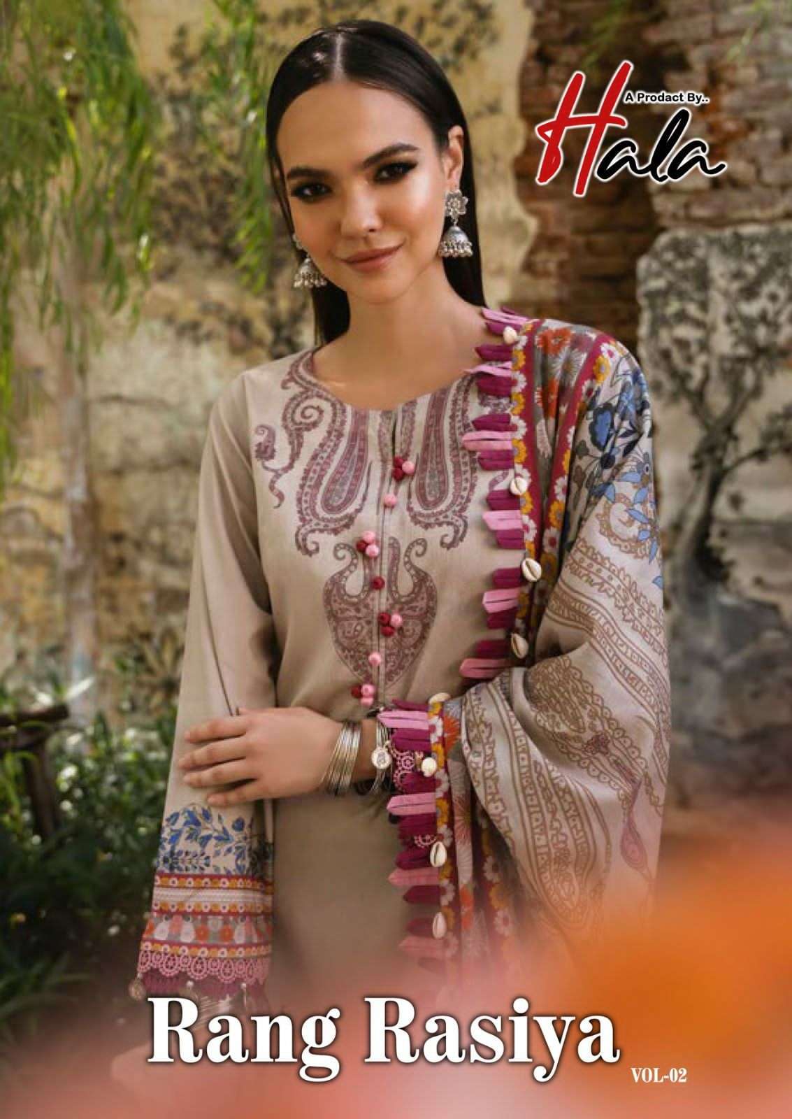 rang rasiya vol-2 by hala 2001-2006 series fancy designer unstich cotton suits catalogue wholesale market surat 