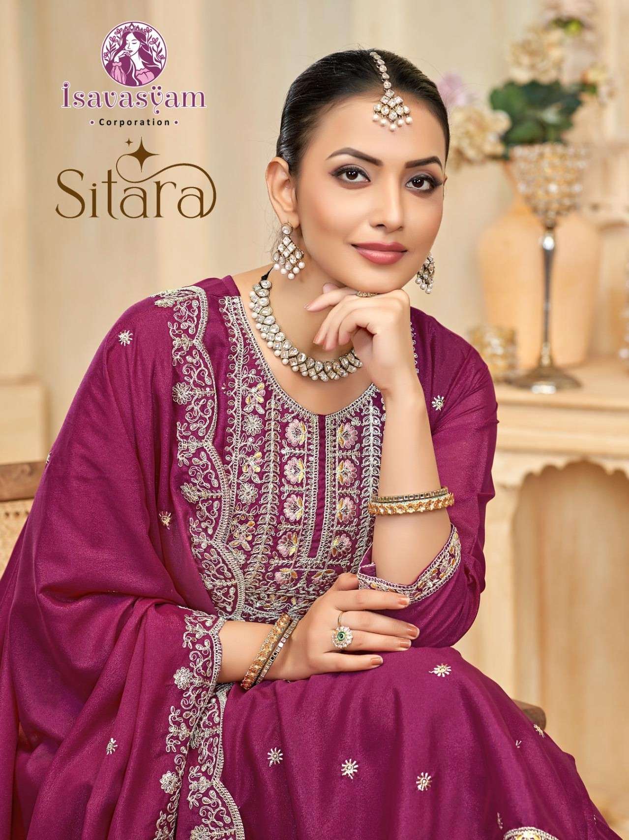 sitara by isavasyam corporation 1001-1004 series exclusive designer readymade party wear suits wholesale dealer surat
