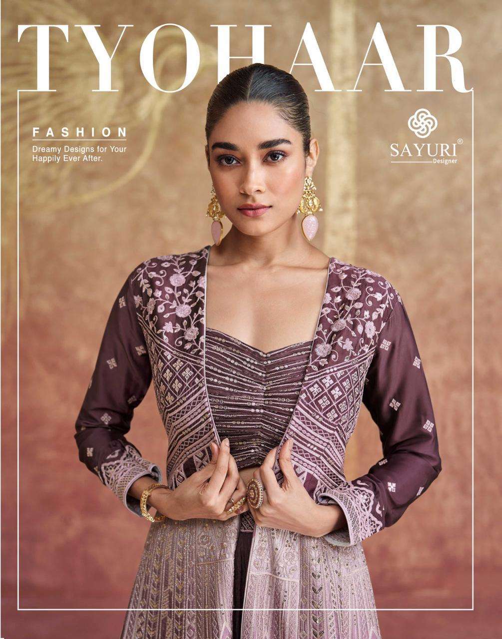 tyohaar by sayuri designer 5622-5623 design exclusive indo western party wear collection surat gujarat 