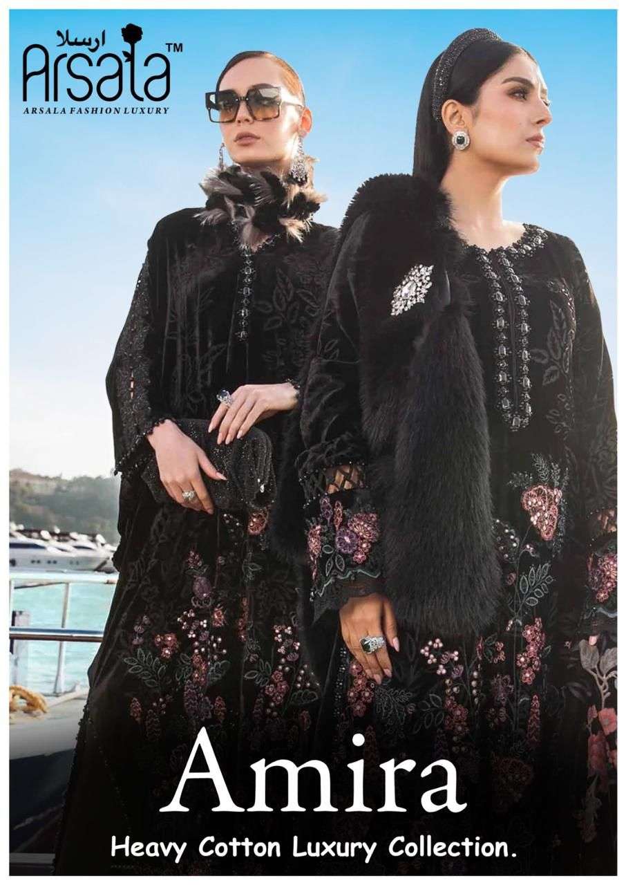 amira by arsala fashion 101-106 series unstich pakistani salwar suits catalogue wholesaler price surat