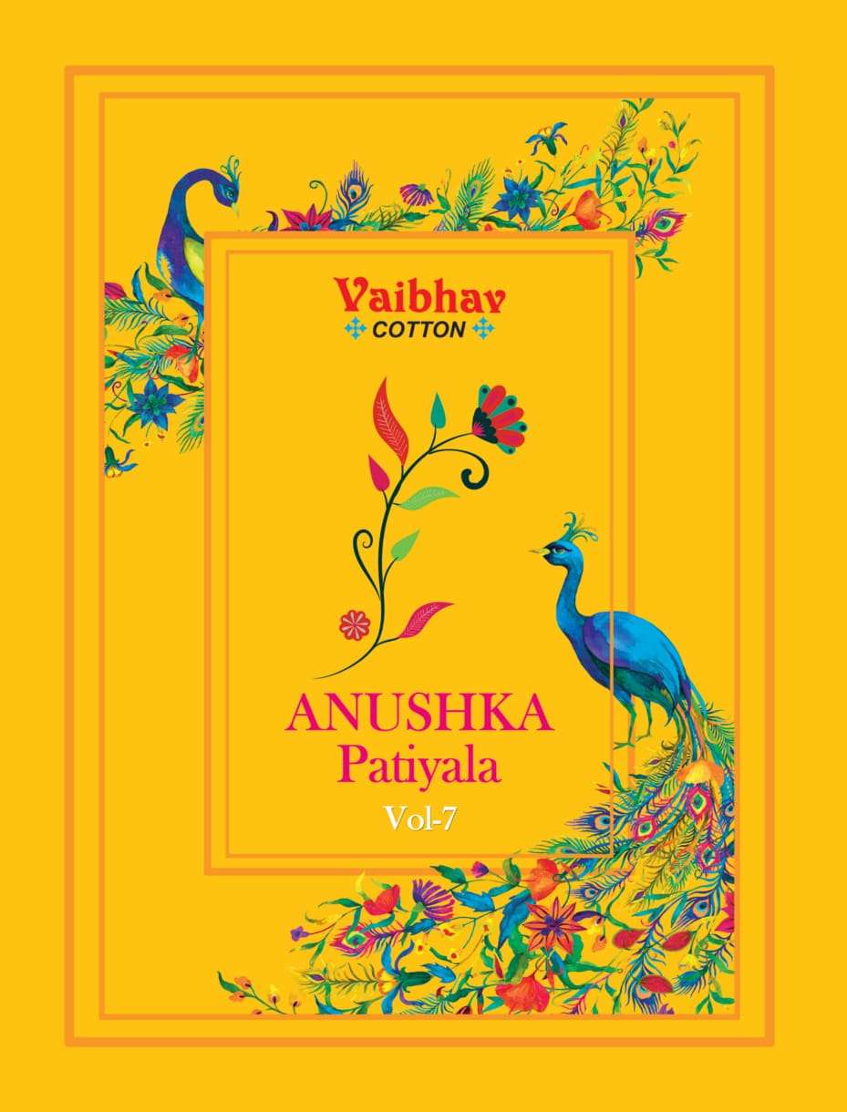 anushka patiyala vol-7 by vaibhav cotton 7001-7010  series patiyala salwar kameez catalogue wholesale collection surat