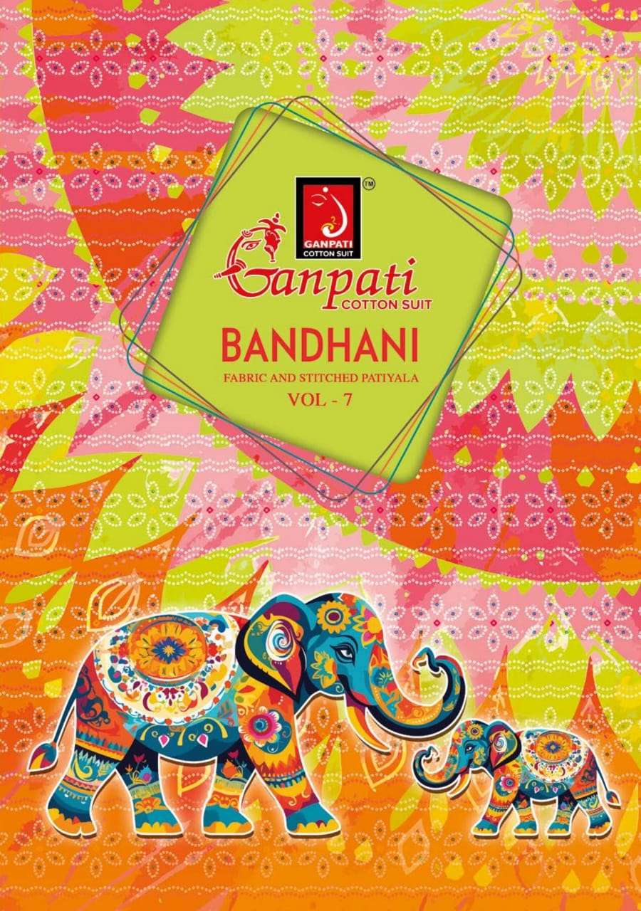 bandhani vol-7 by ganpati cotton suits 701-715 series indian cotton salwar suits catalogue surat 