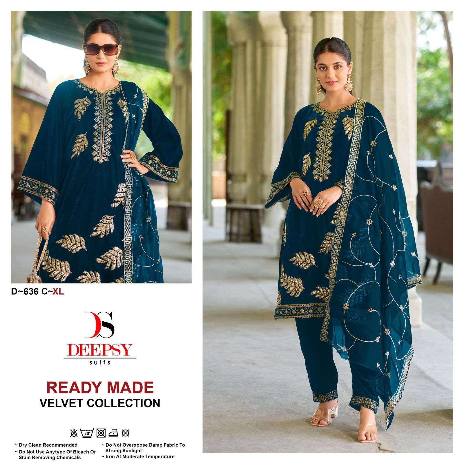 deepsy suits 636 colours fancy embroidered velvet salwar kameez online wholesale supplier surat