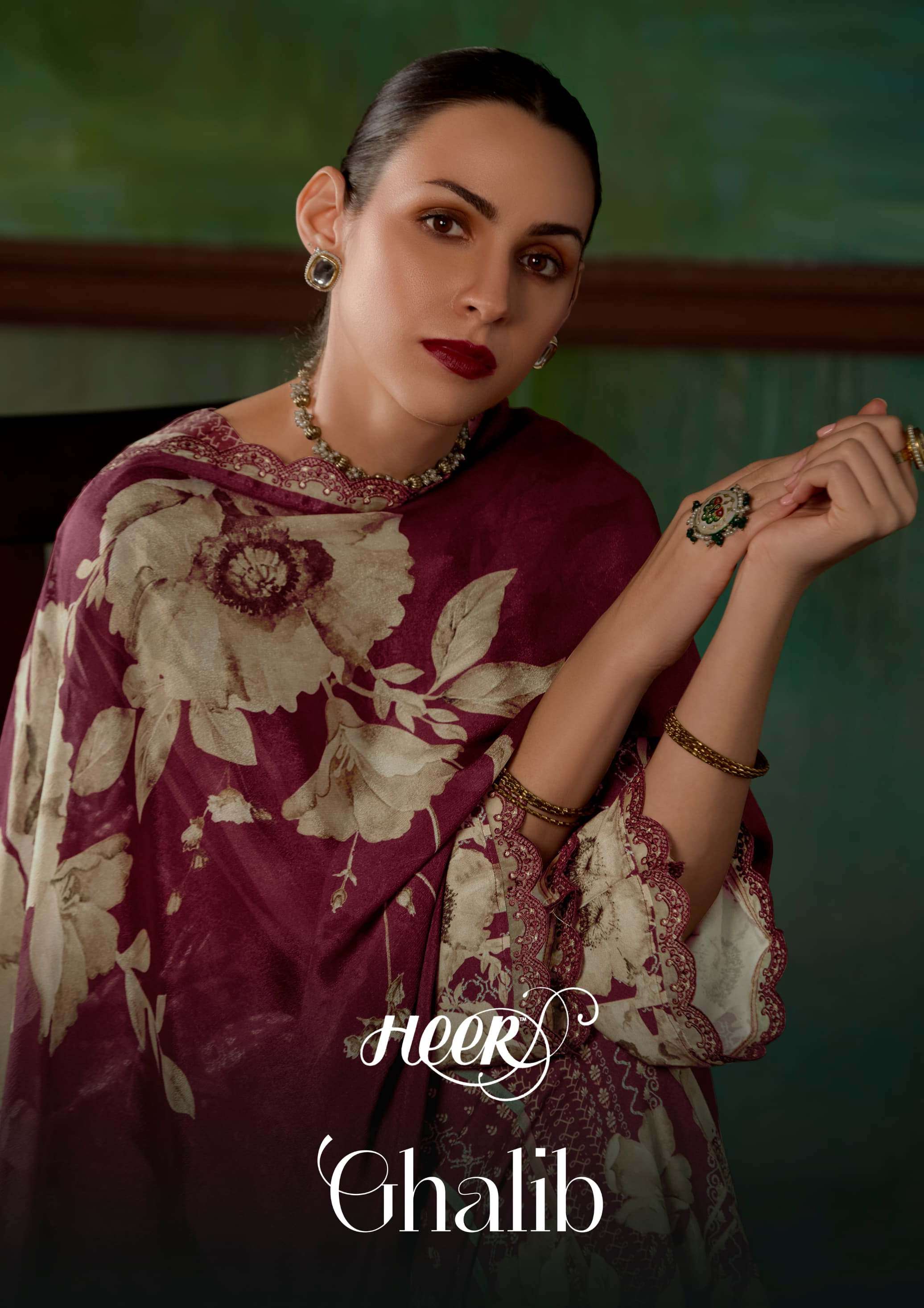 GHALIB BY KIMORA FASHION 6471-6476 SERIES PURE PASHMINA PRINTED UNSTICH SALWAR KAMEEZ WHOLESALE PRICE SURAT