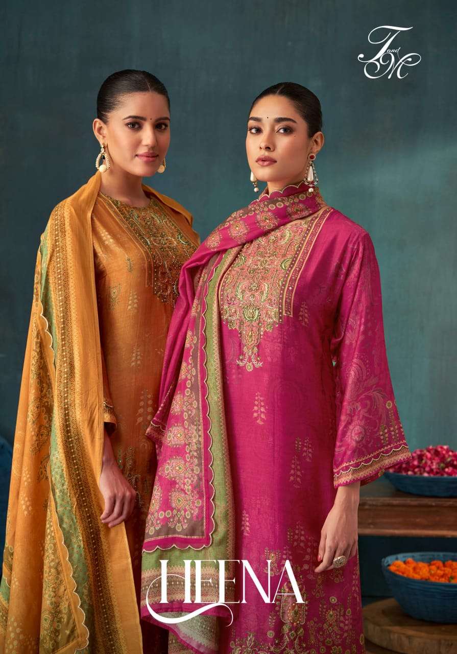 HEENA BY SAHIBA UNIQUE MUSLIN SILK DESIGNER LOOK SALWAR KAMEEZ WHOLESALE PRICE SUPPLIER SURAT