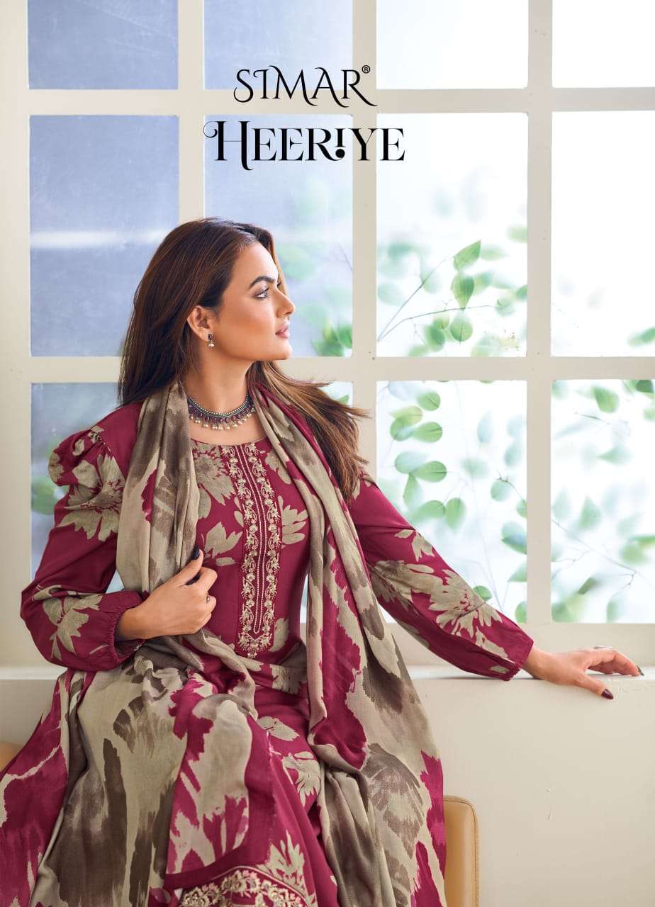 heeriye by glossy 8060 series winter special viscose pashmina salwar suits catalogue surat 