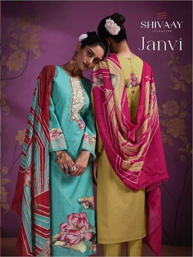 janvi by shivaay 15549-15552 series fancy designer lawn cotton salwar suits catalogue wholesaler surat