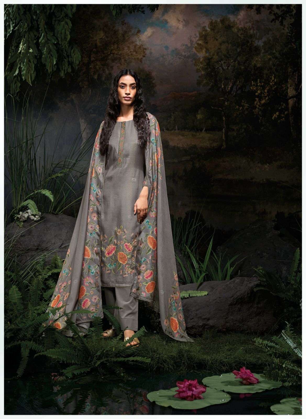 kana 2147-2152 series by ganga pure bemberg silk designer unstich salwar kameez wholesale price 