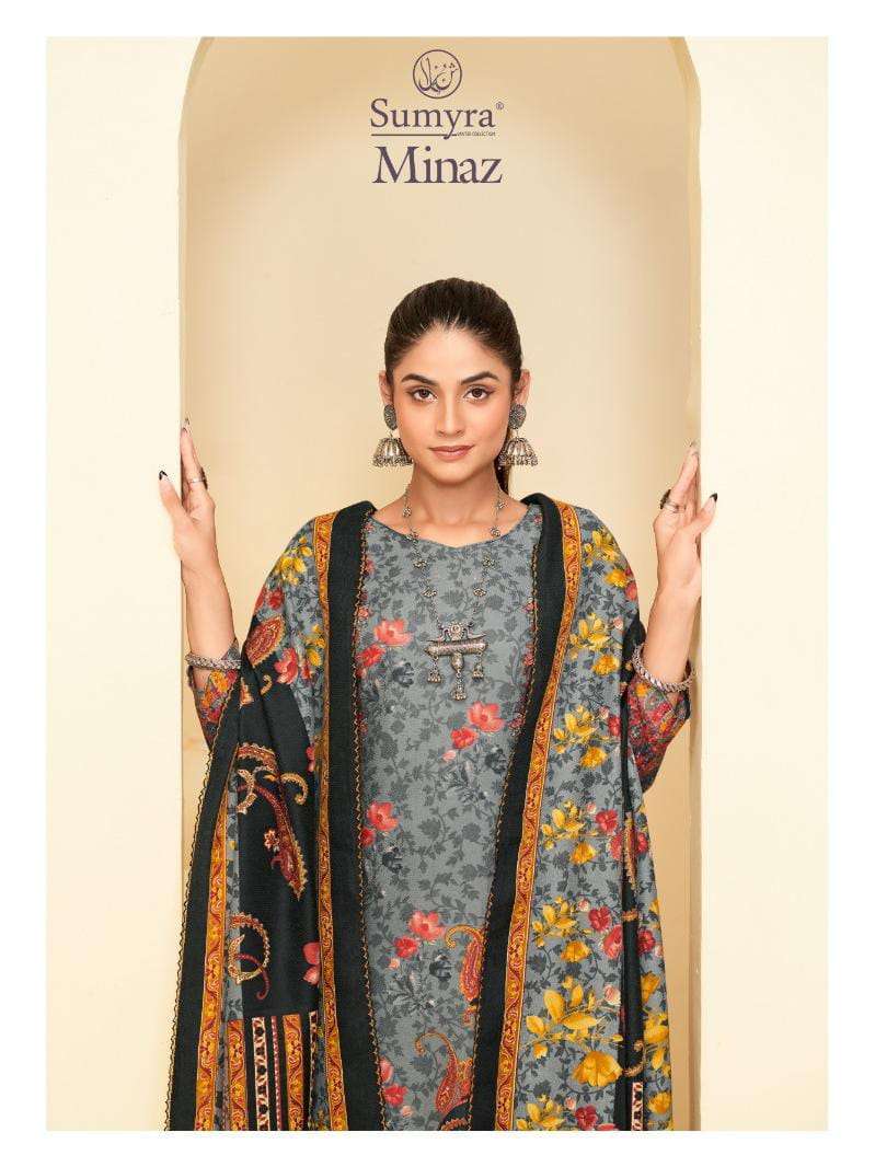 minaz by radhika fashion sumyra 24001-24002 series party wear winter pashmina salwar kameez wholesale price surat