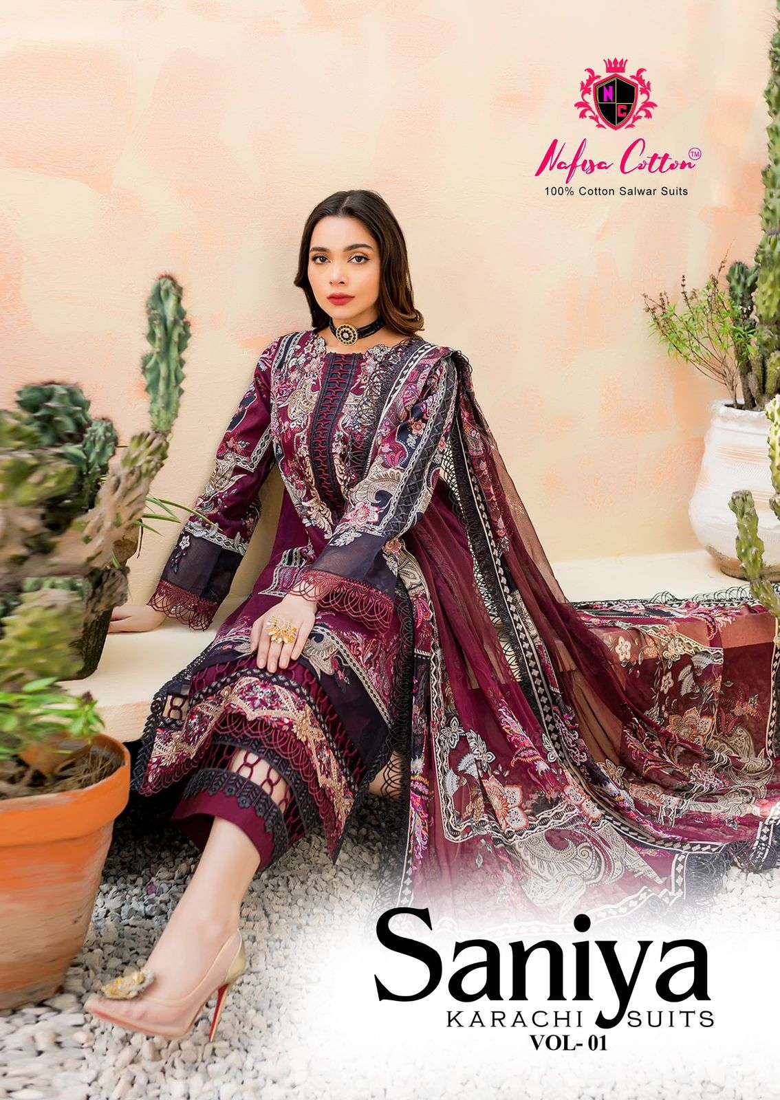 nafisa cotton saniya karachi vol 1 deisgner pure soft cotton digital unstich dress material buy online dealer surat 