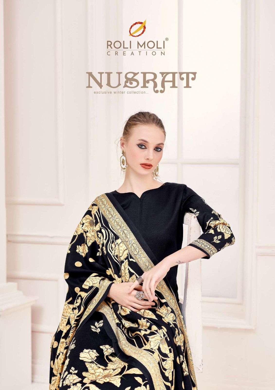 nusrat by roli moli creation 1001-1008 series winter designer pashmina salwar kameez catalogue online best rate surat