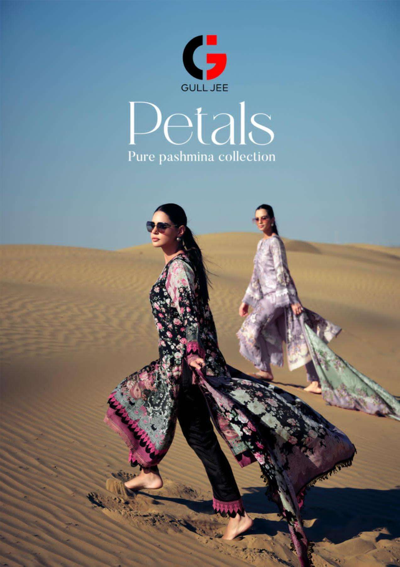 petals by gull jee 36001-36006 series viscose pashmina salwar suits collection wholesale price surat