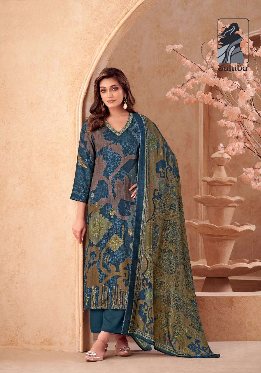 vedsi by sahiba staple twill pashmina digital printed unstich salwar kameez wholesale price supplier surat