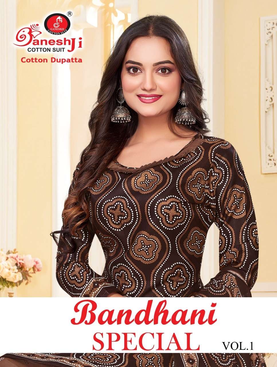 bandhani special vol-1 by ganeshji 1001-1010 series heavy soft cotton printed indian suits latest catalogue wholesaler surat 