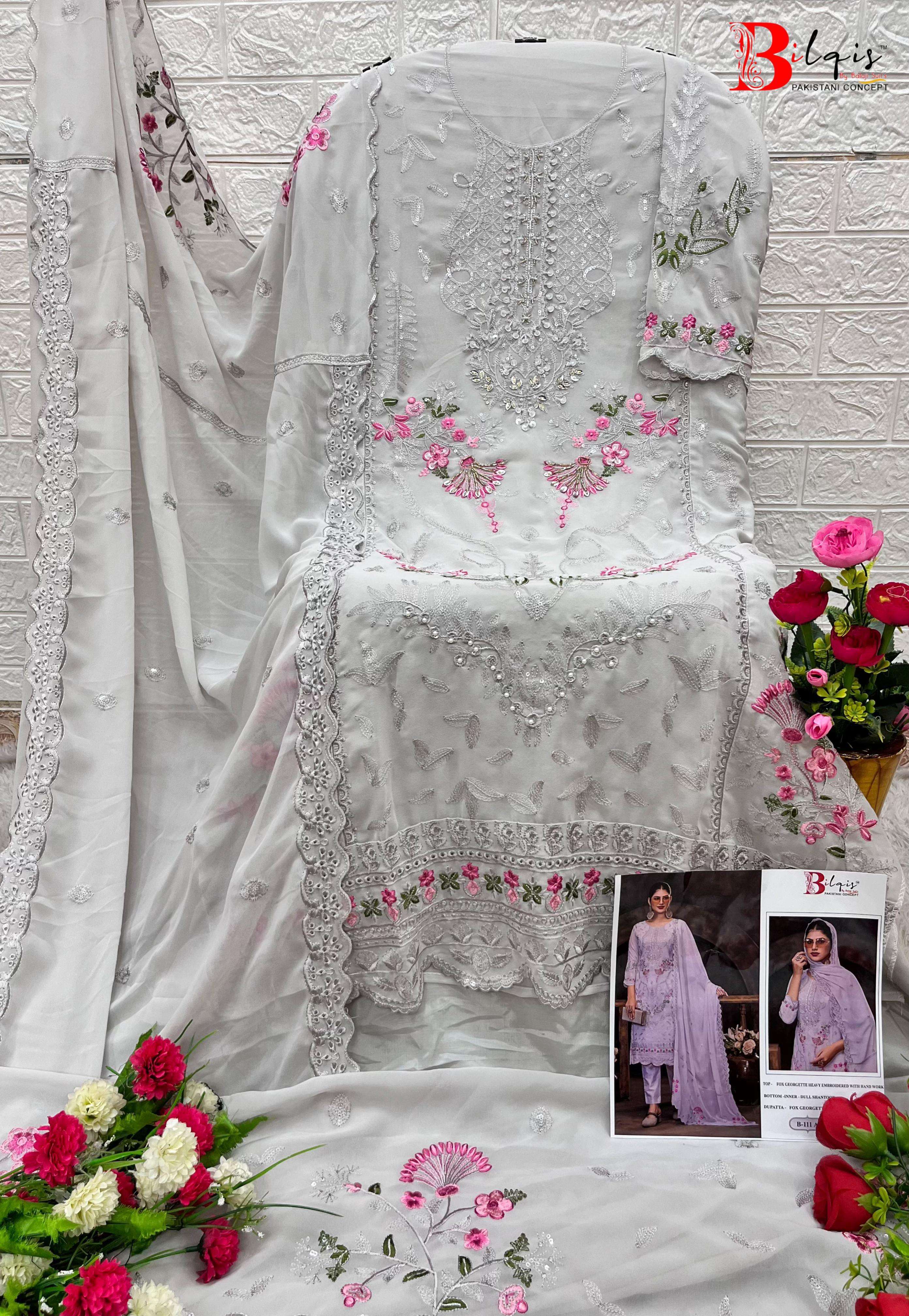 bilqis b-111 series georgette party wear heavy embroidered salwar kameez wholesale price supplier surta