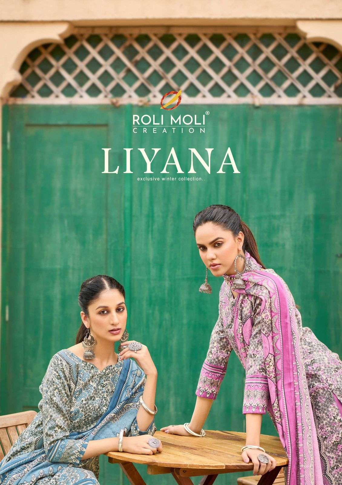 liyana by rolimoli creation 1001-1008 series pashmina salwar kameez winter collection wholesaler surat 
