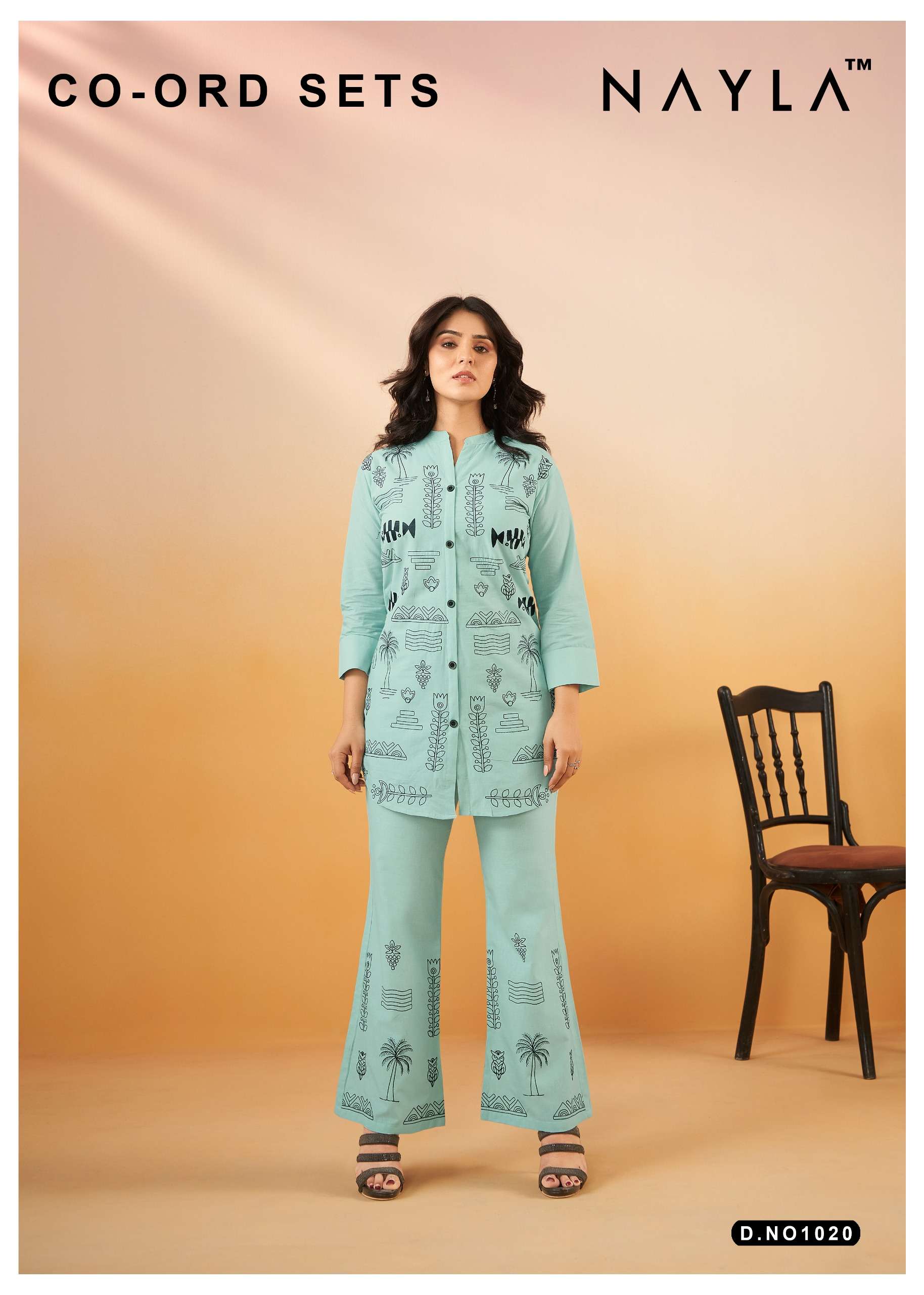 nayla 1020 cotton designer batik cord set online wholesale collection surat gujarat 