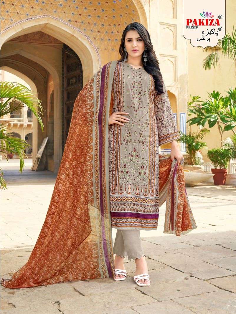 abu saeed vol-50 by pakiza prints 5001-5010 series fancy designer lawn cotton pakistani suits wholesaler surat gujrat