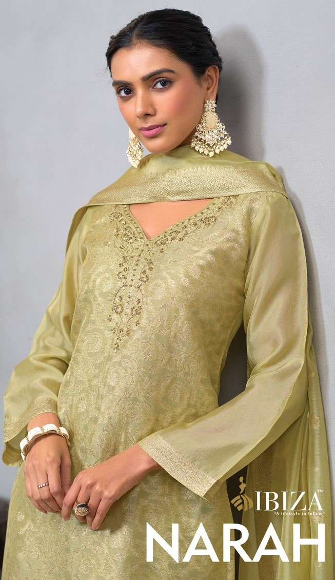 ibiza lifestyle narah 1661-1664 series party wear pure kosa silk jacquard unstich dress material 
