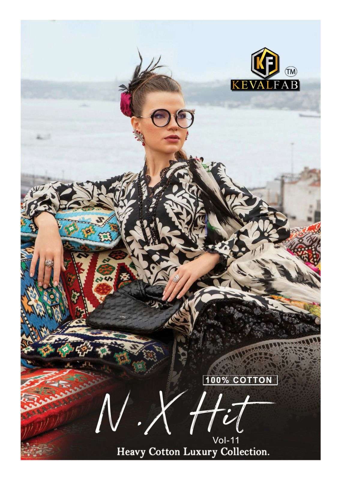 k kasha nx hit vol-11 11001-11006 series by keval fab heavy cotton print designer pakistani suits at online wholesale surat gujrat