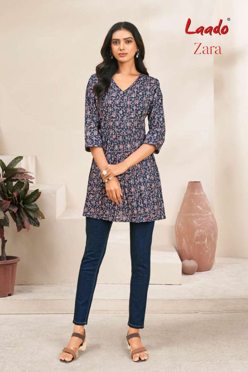 laado zara vol-6 designer short top pure cotton wholesale price surat gujarat