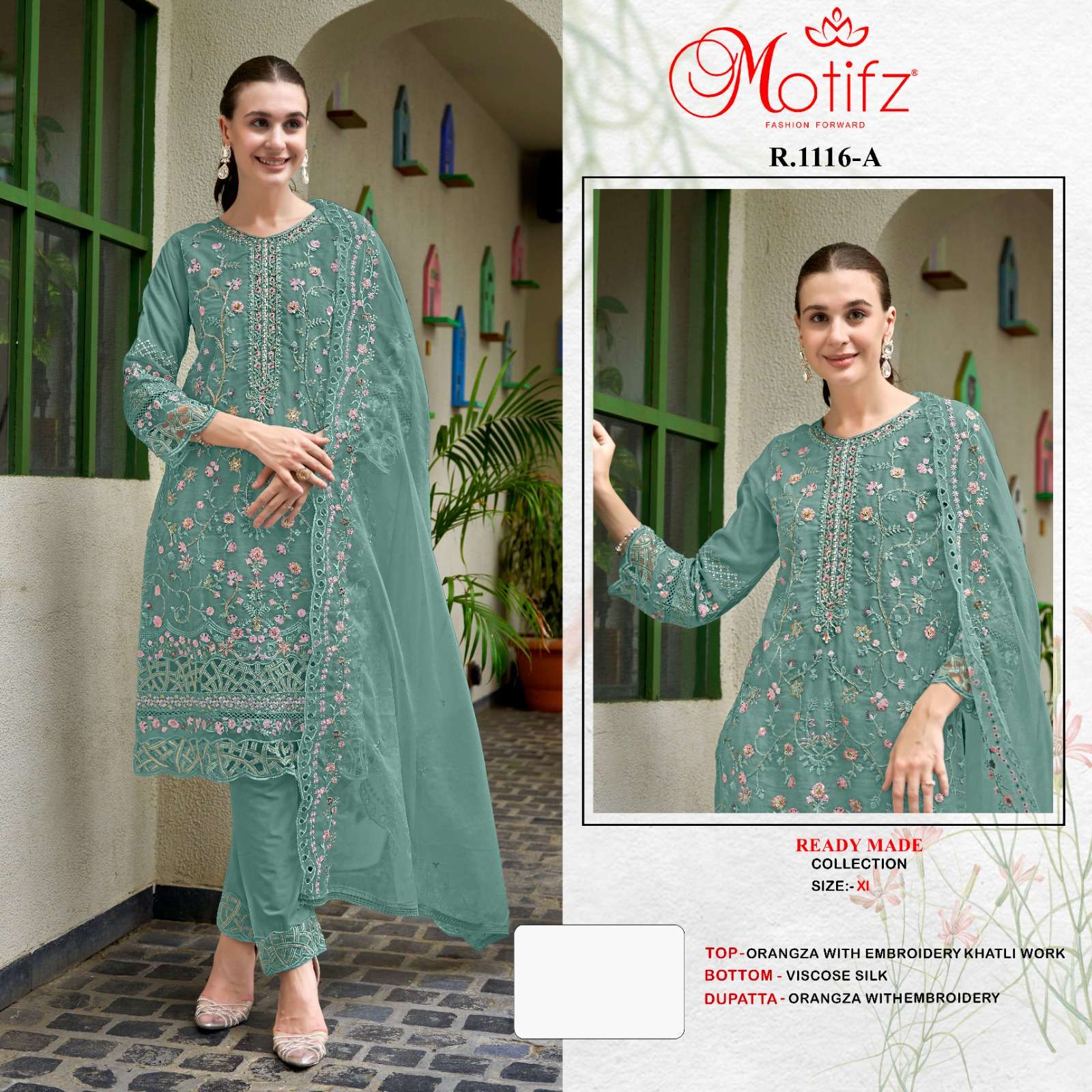 motifz 1116 colours organza designer pakistani salwar suits readymade wholesale collection surat 