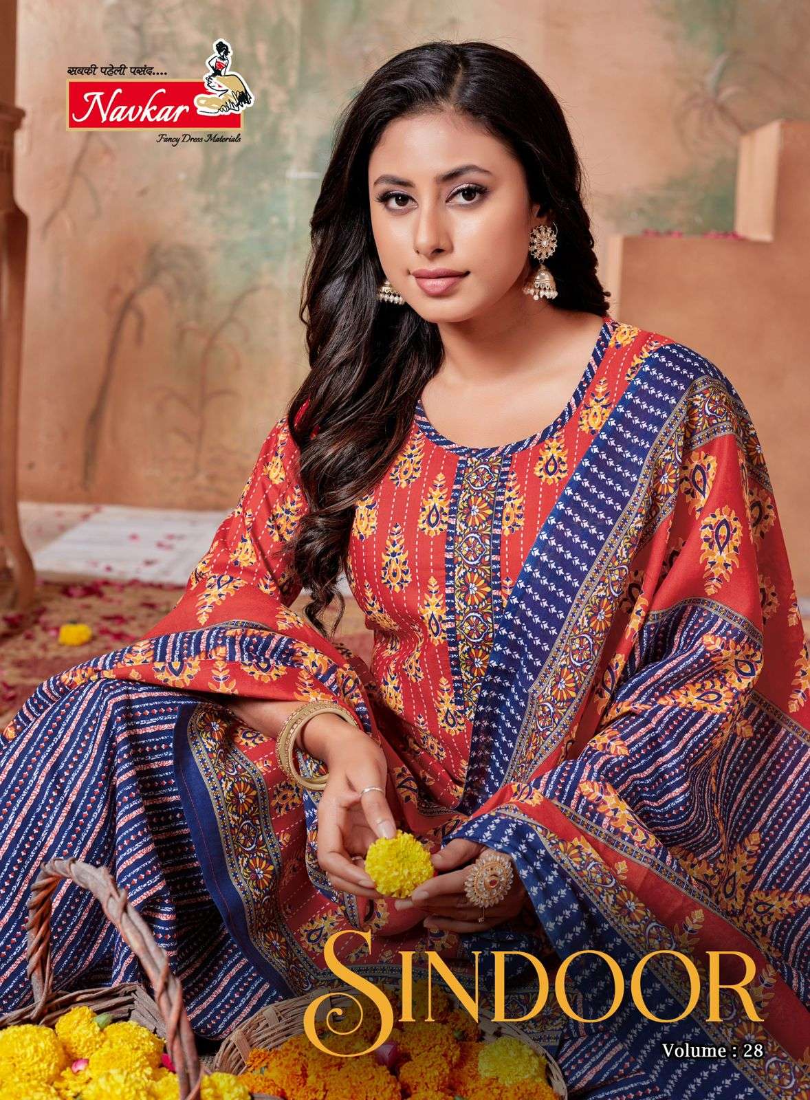 navkar sindoor vol-28 cotton cambric print designer readymade suits wholesale collection surat gujrat 