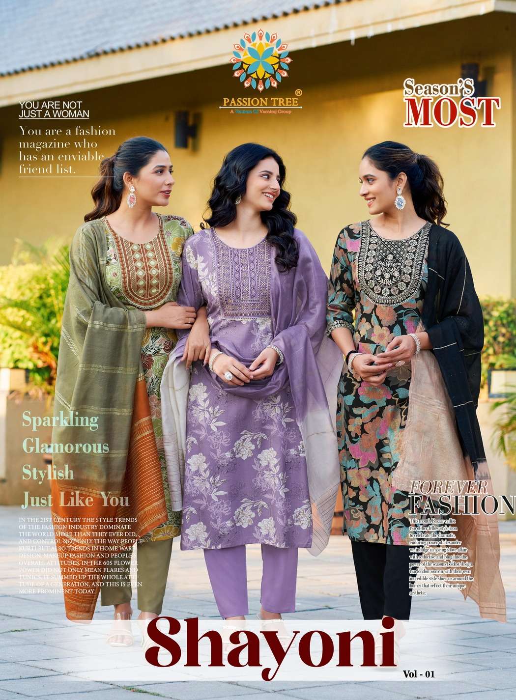 passion tree shayoni vol-1 1001-1008 series latest casual wear designer kurtis set wholesale market surat gujarat 